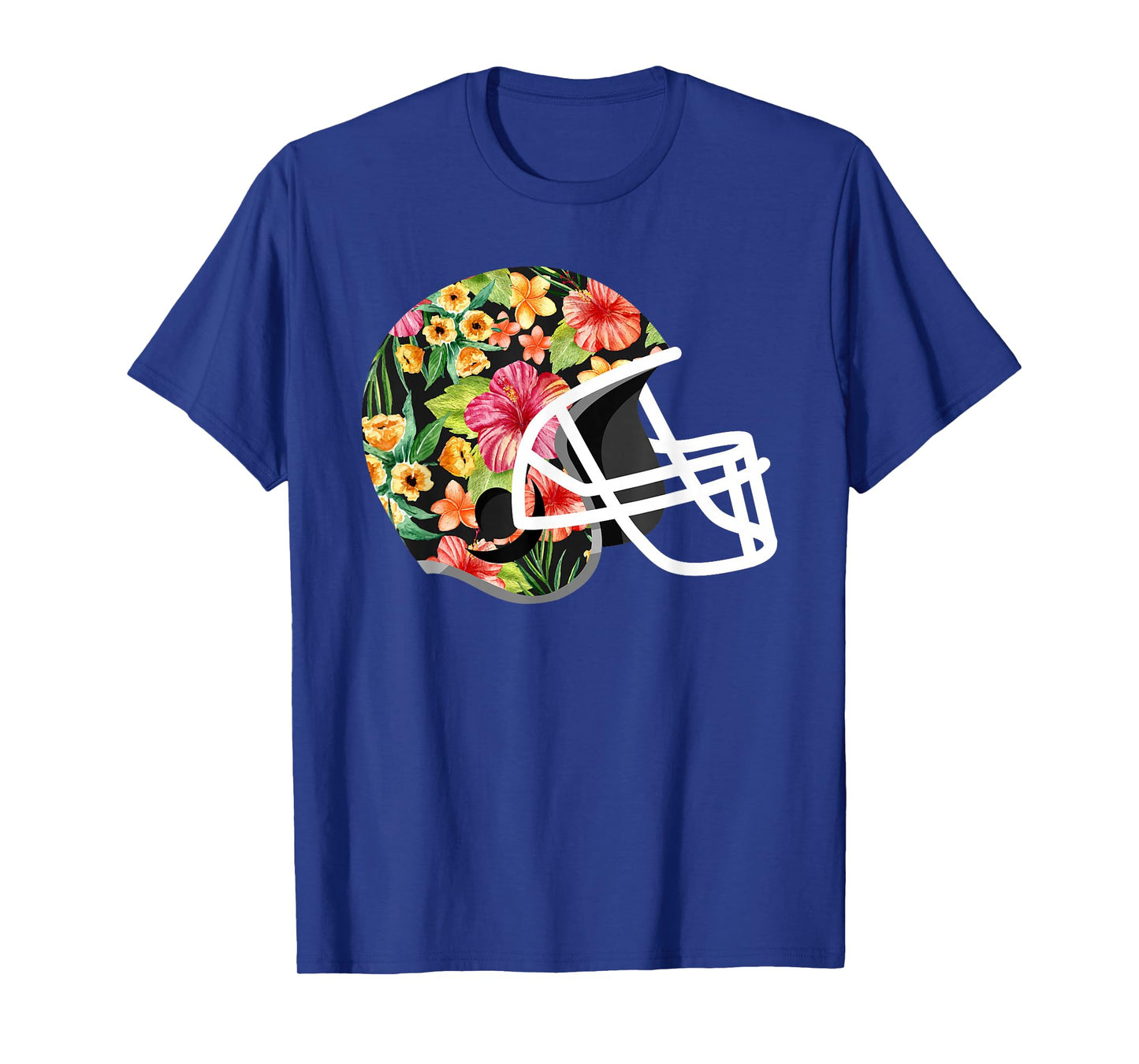 Hawaiian Flower T Shirt - Football Helmet Shirt Gift T-Shirt
