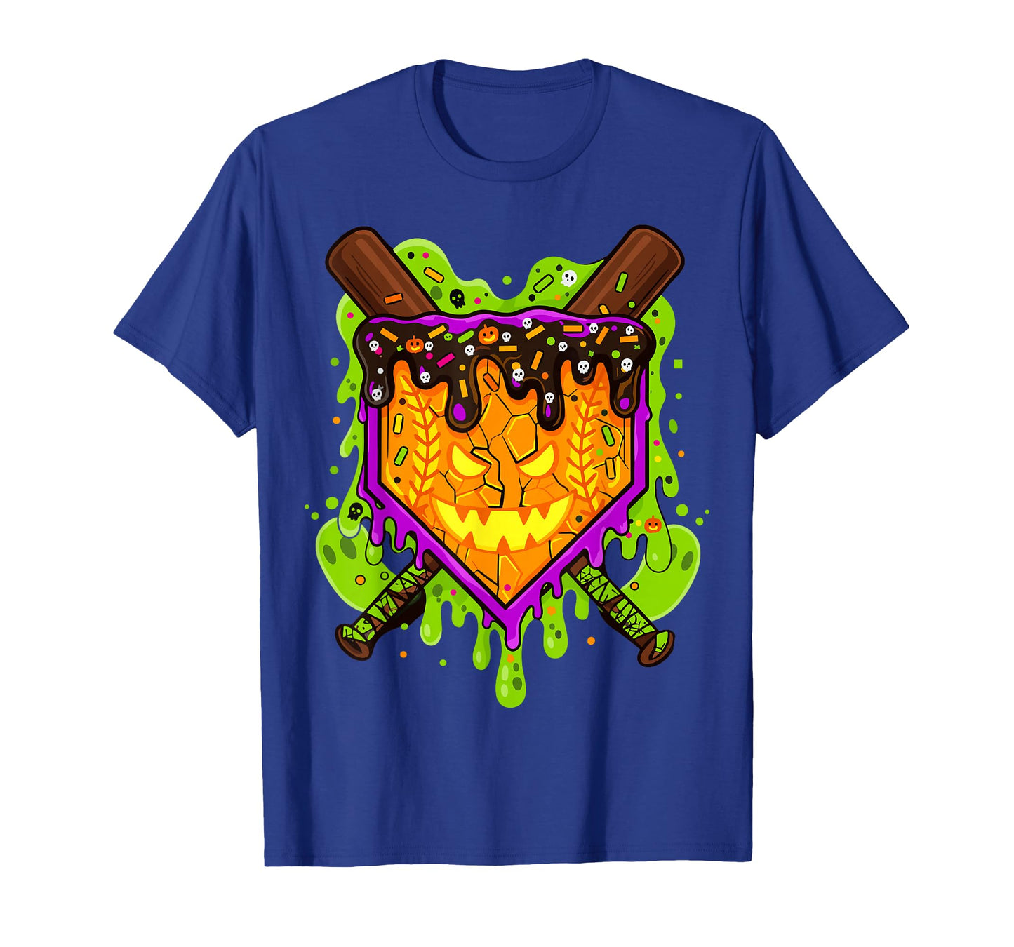 Halloween Pumpkin Drip Baseball T-Shirt