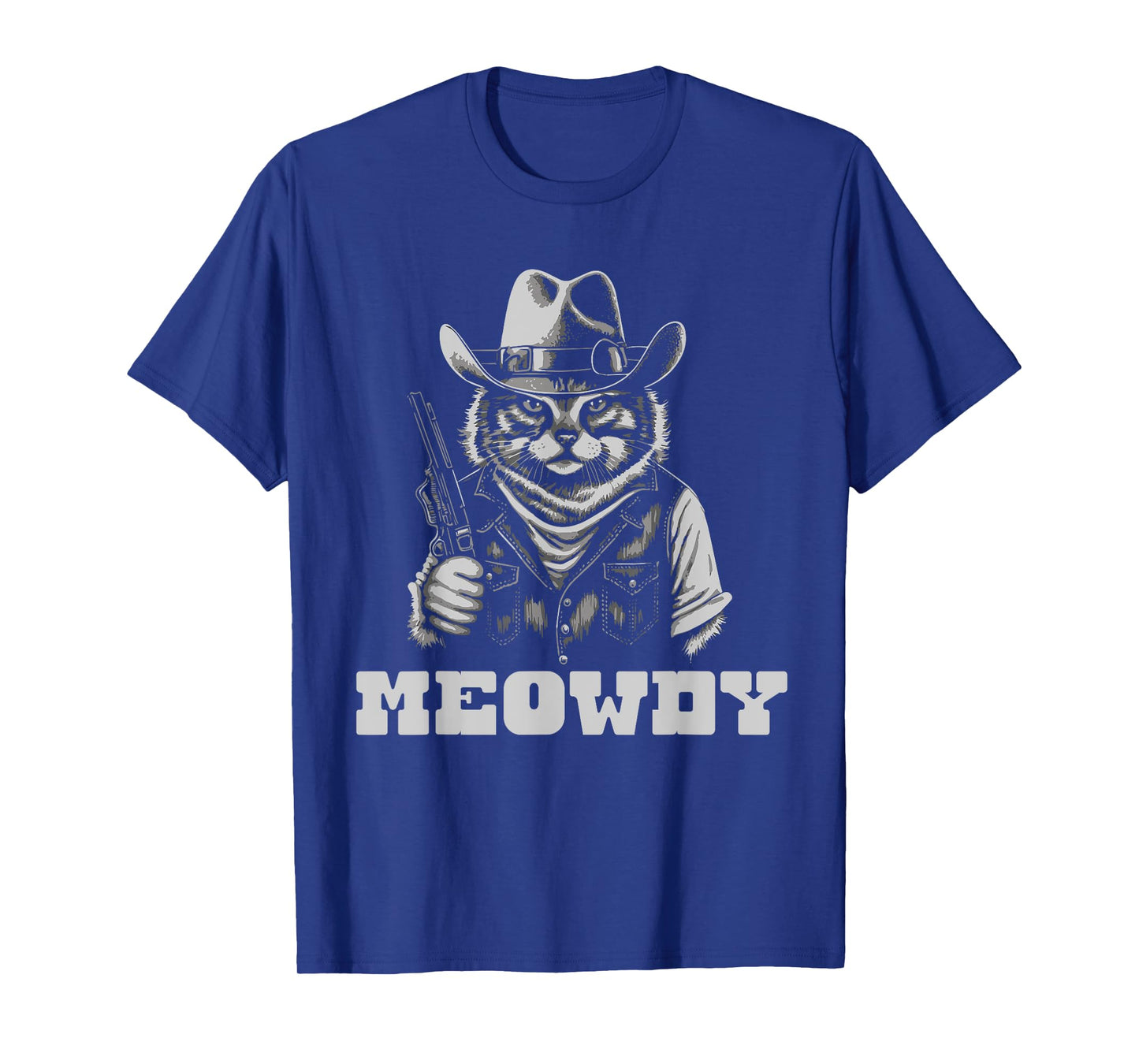 Meowdy Outlaw Funny Country Music Cat Cowboy Hat Vintage T-Shirt