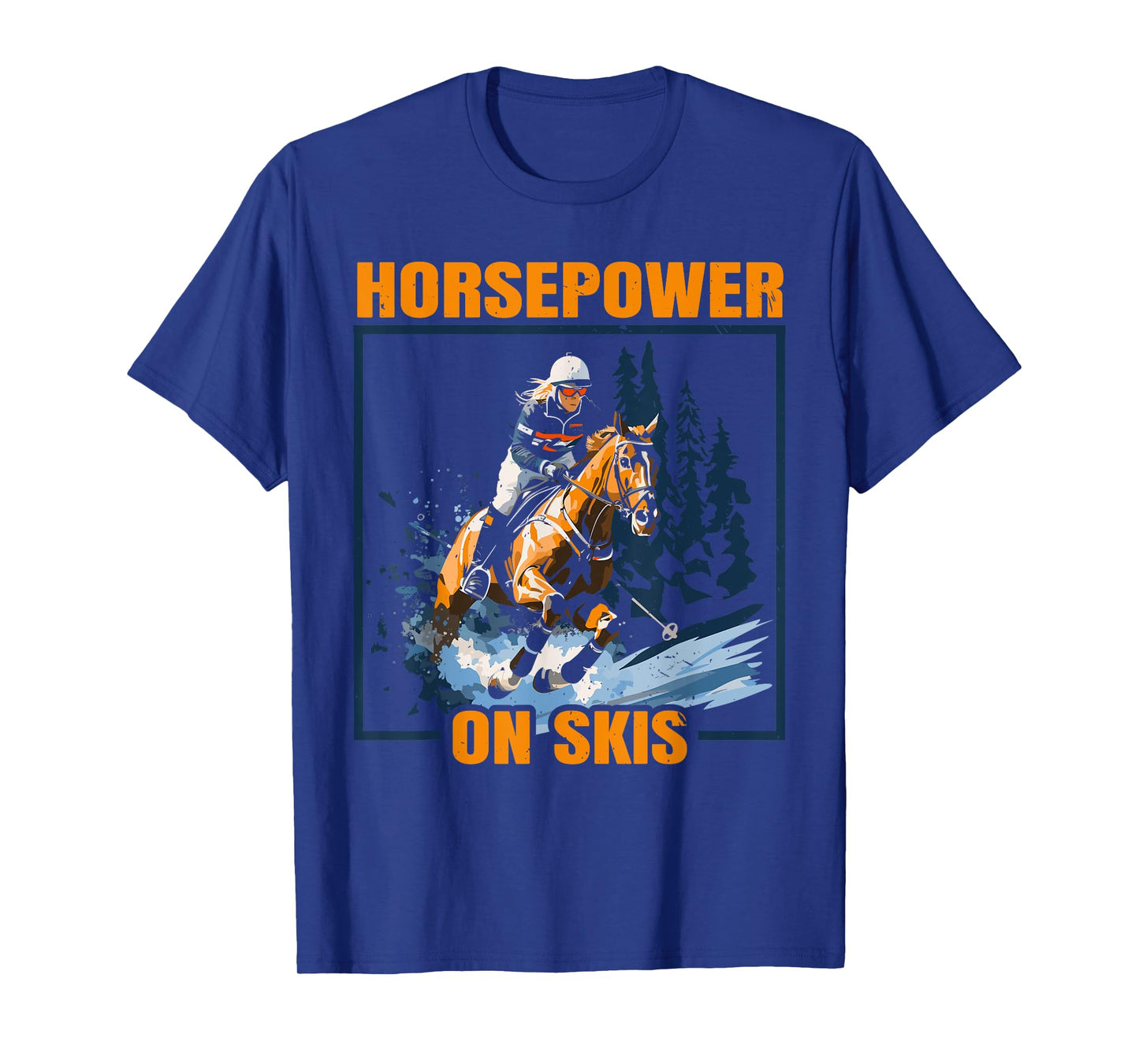 Skijoring With Horses Ski Driving Winter Sport T-Shirt