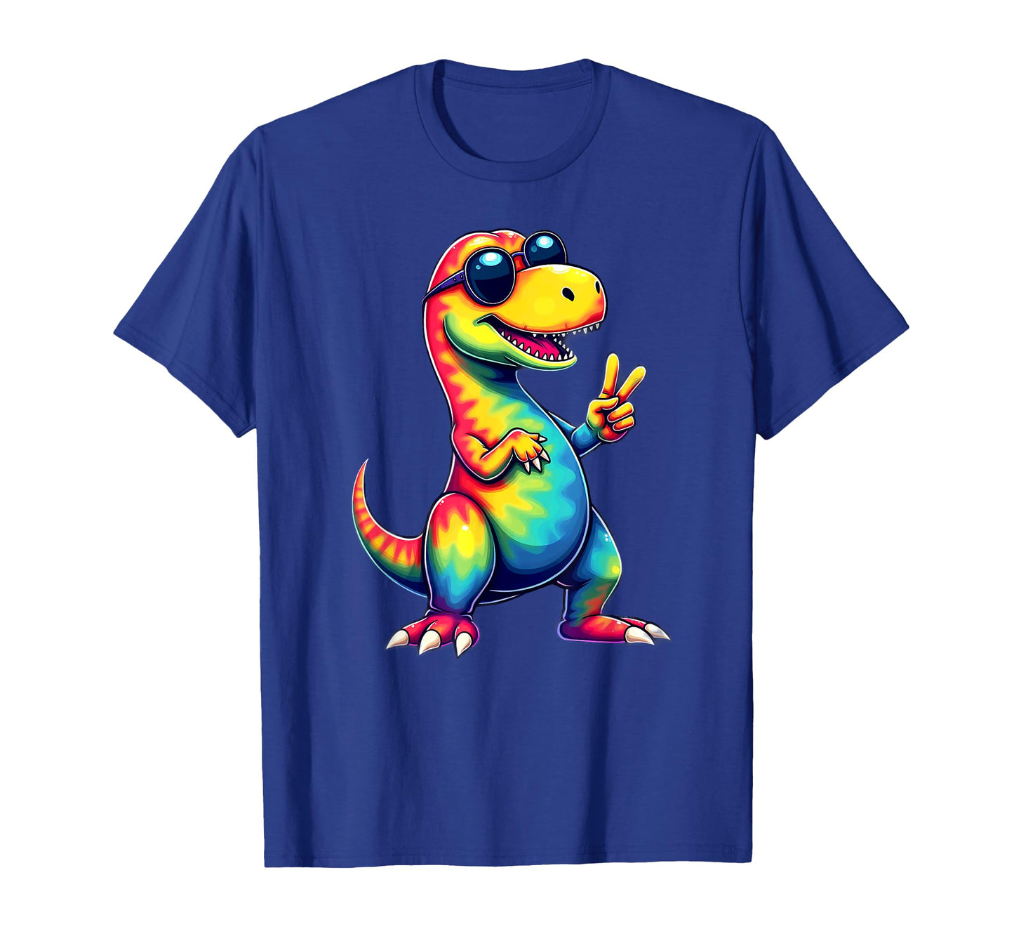 Hippie Tie Dye T-Rex Dino Peace Sign T-Shirt