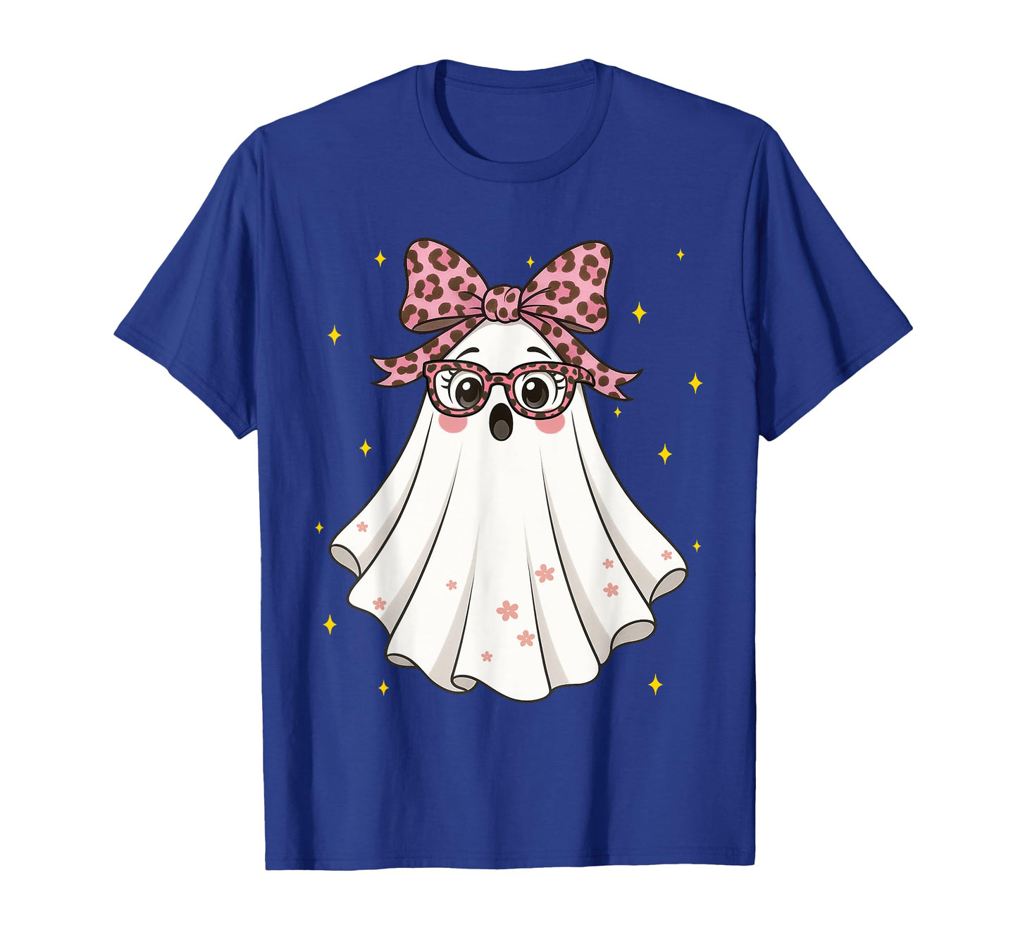 Cute Boo Leopard Ghost Halloween Costumes Shirt Women Girl T-Shirt