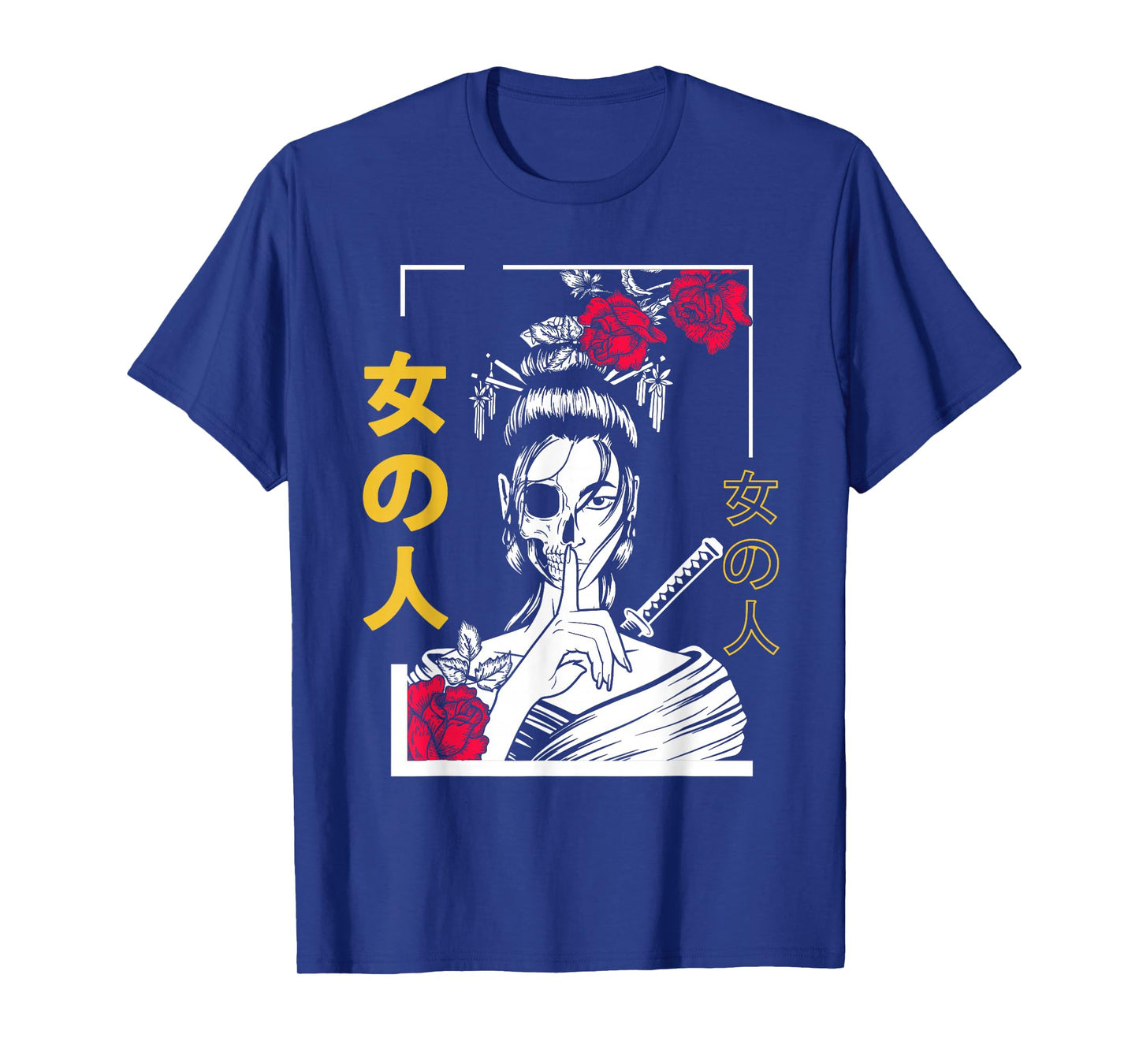 Japanese Samurai Floral Warrior Geisha Woman Tokyo Anime T-Shirt
