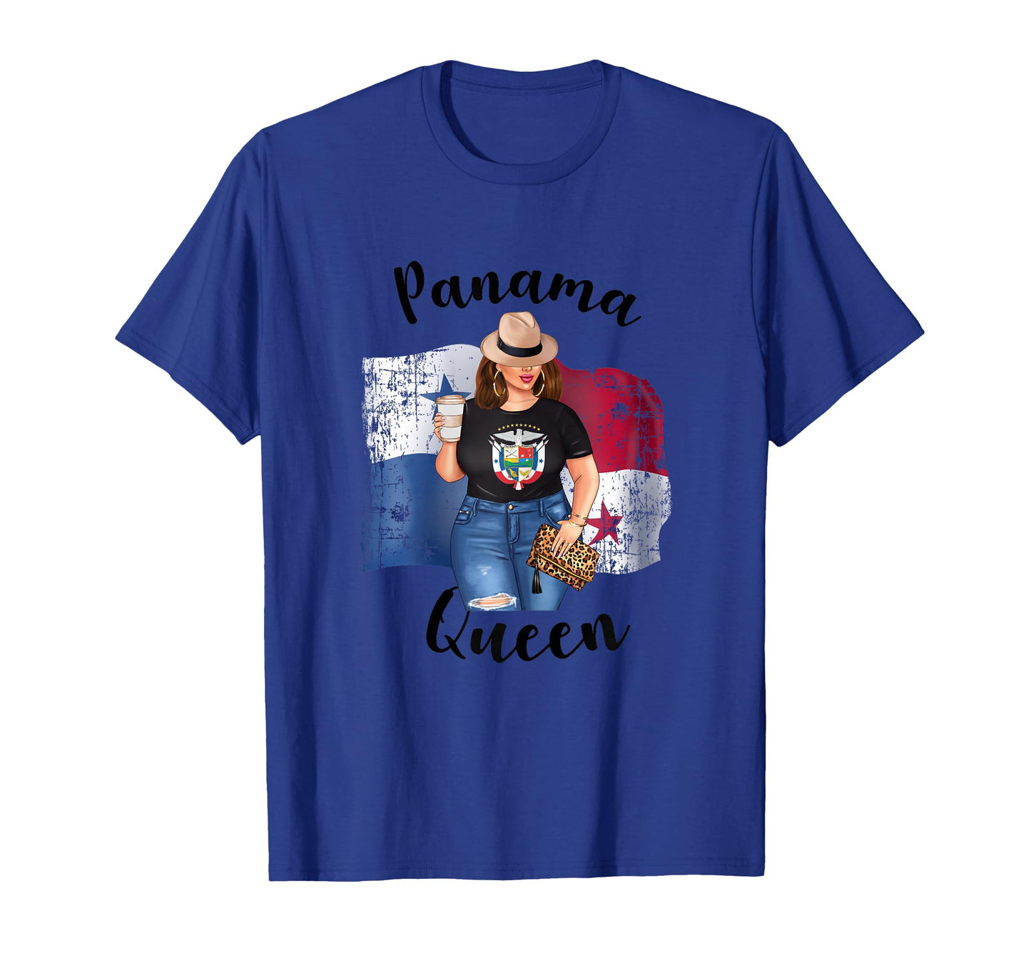 Cute Panamanian Queen Loves Coffee Mom Queen Panama Reina T-Shirt