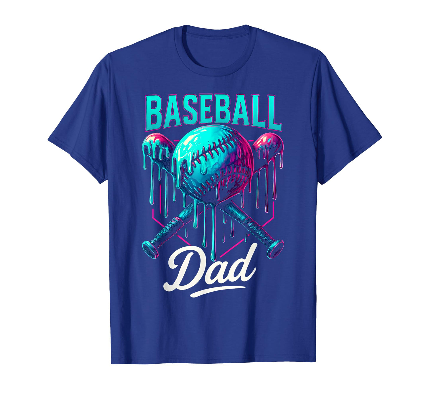 Baseball Drip Dad Ice Cream Drip Baseball Men Father's Day T-Shirt