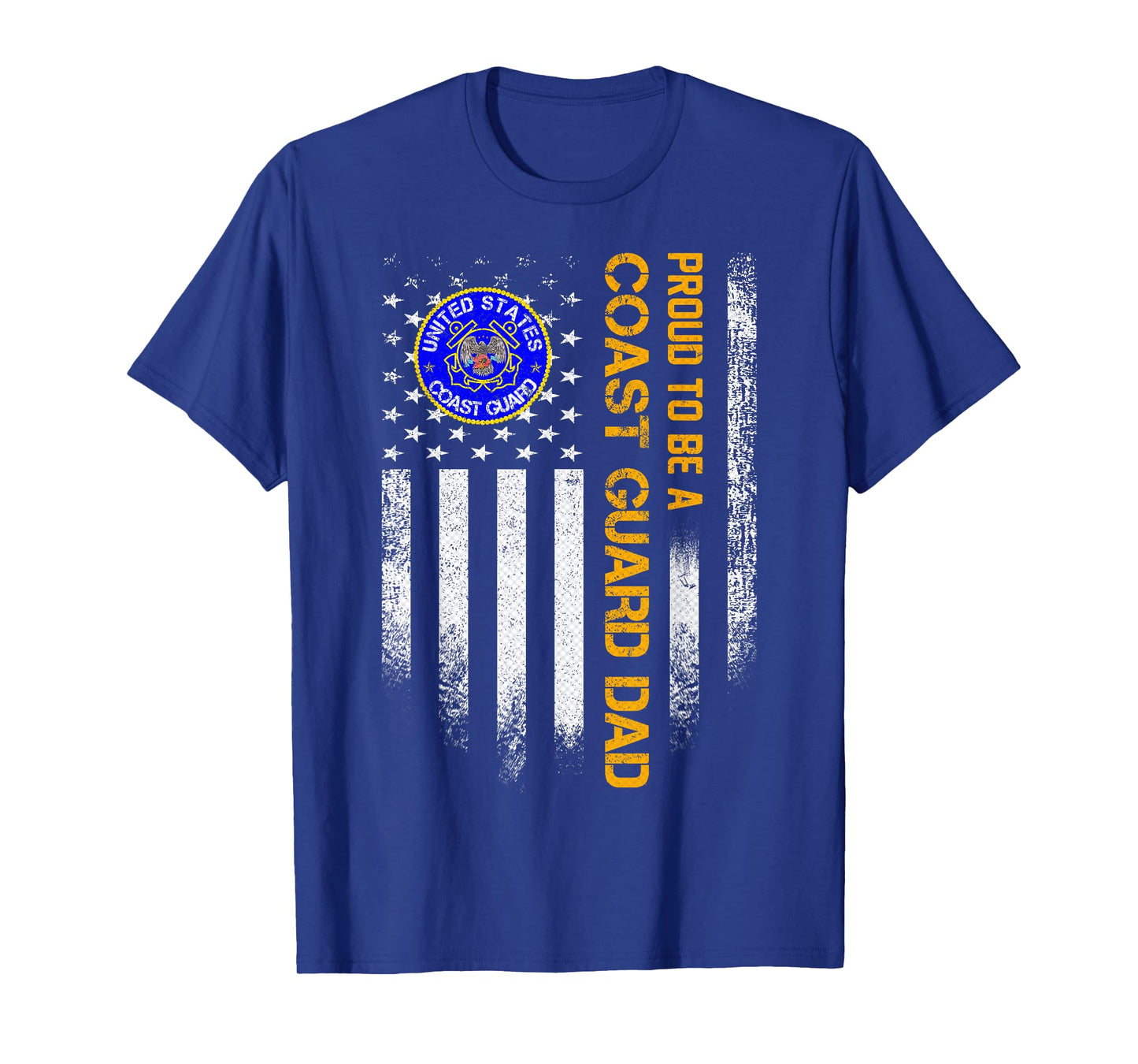 Vintage USA American Flag Proud To Be A Coast Guard Dad T-Shirt