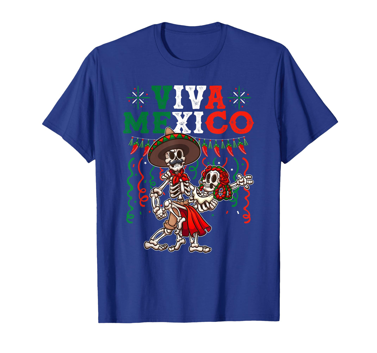 Viva Mexico Dancing Skeletons Celebrate Dia de los Muertos Women Kids Men T-Shirt