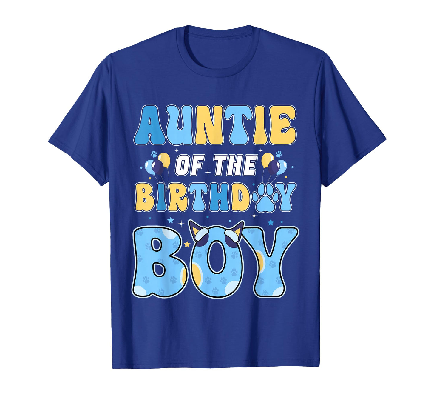 Auntie of The Birthday Boy Family Blue Dog Birthday Party T-Shirt