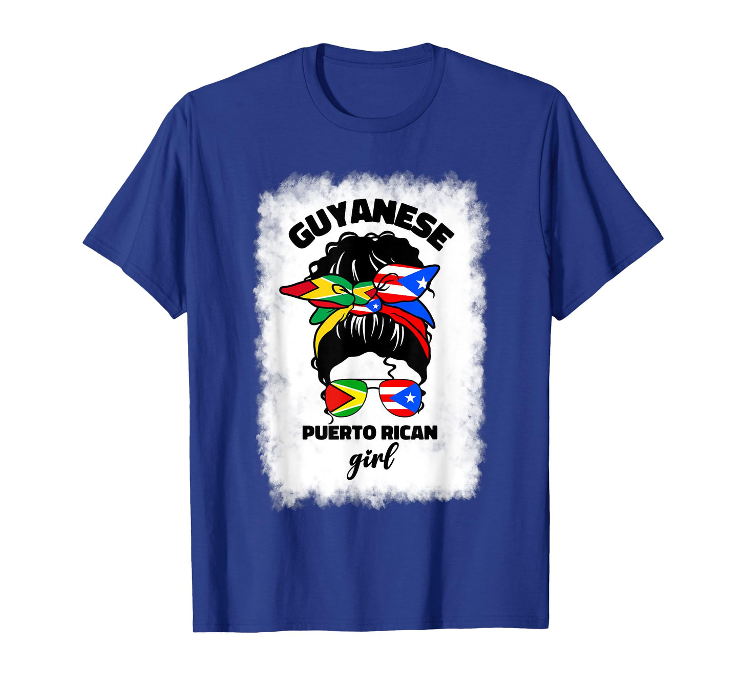 Half Guyanese And Puerto Rican Rico Guyana Flag Afro Girl T-Shirt