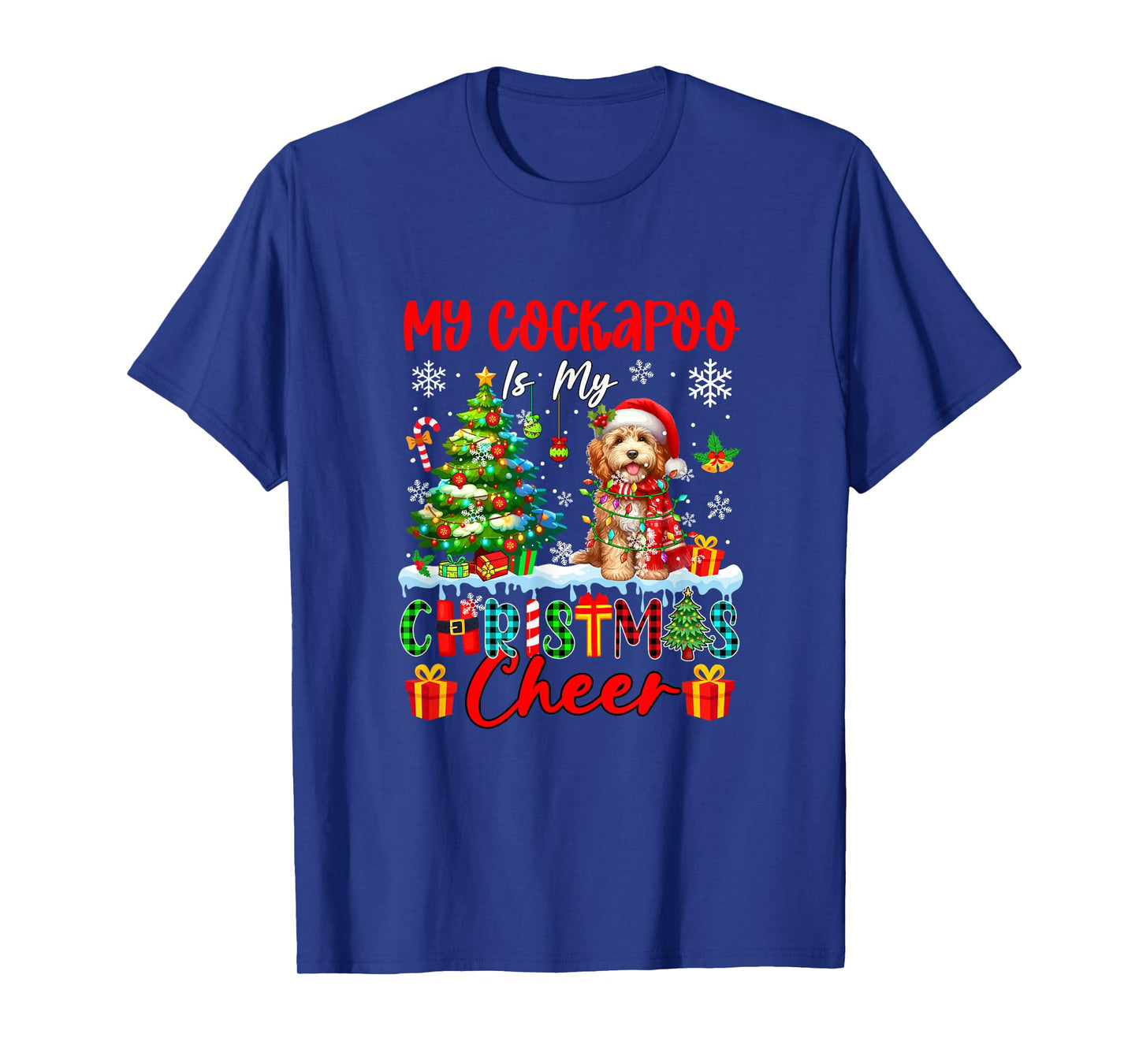 My Cockapoo is My Xmas Cheer Funny Santa Dog Owner Kids T-Shirt