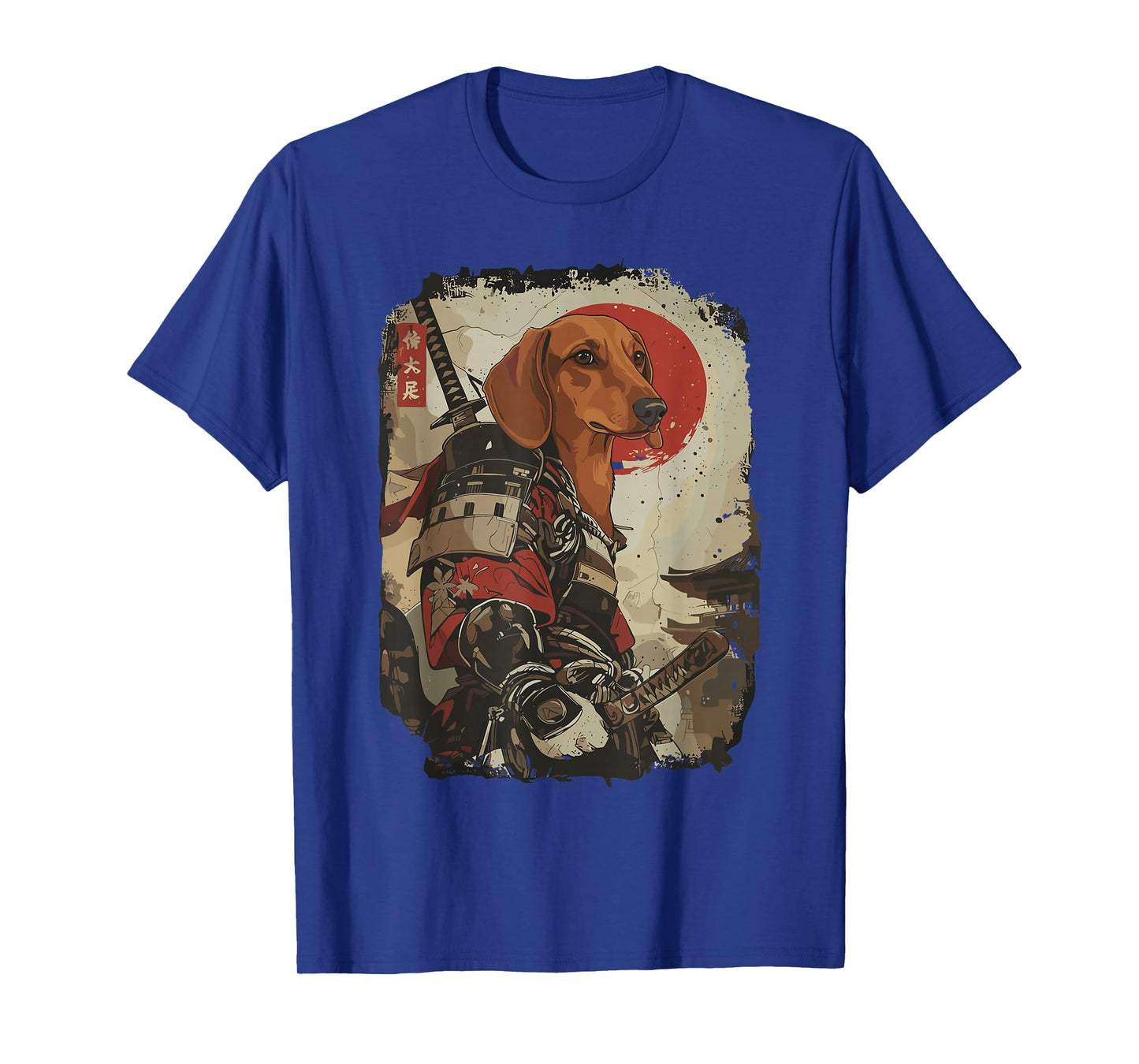 Samurai Dachshund Dog Lover Vintage Mens Graphic T-Shirt