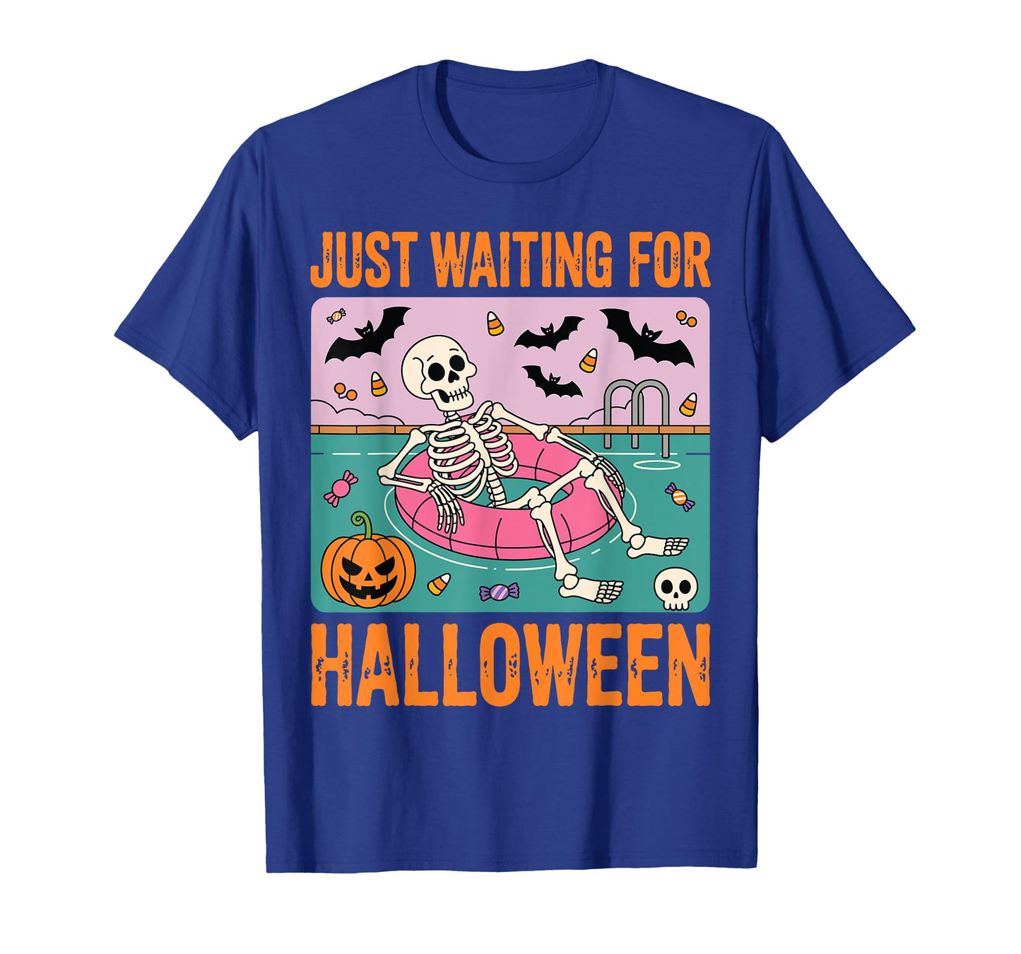 Spooky Summer Skeleton Just Waiting For Halloween T-Shirt