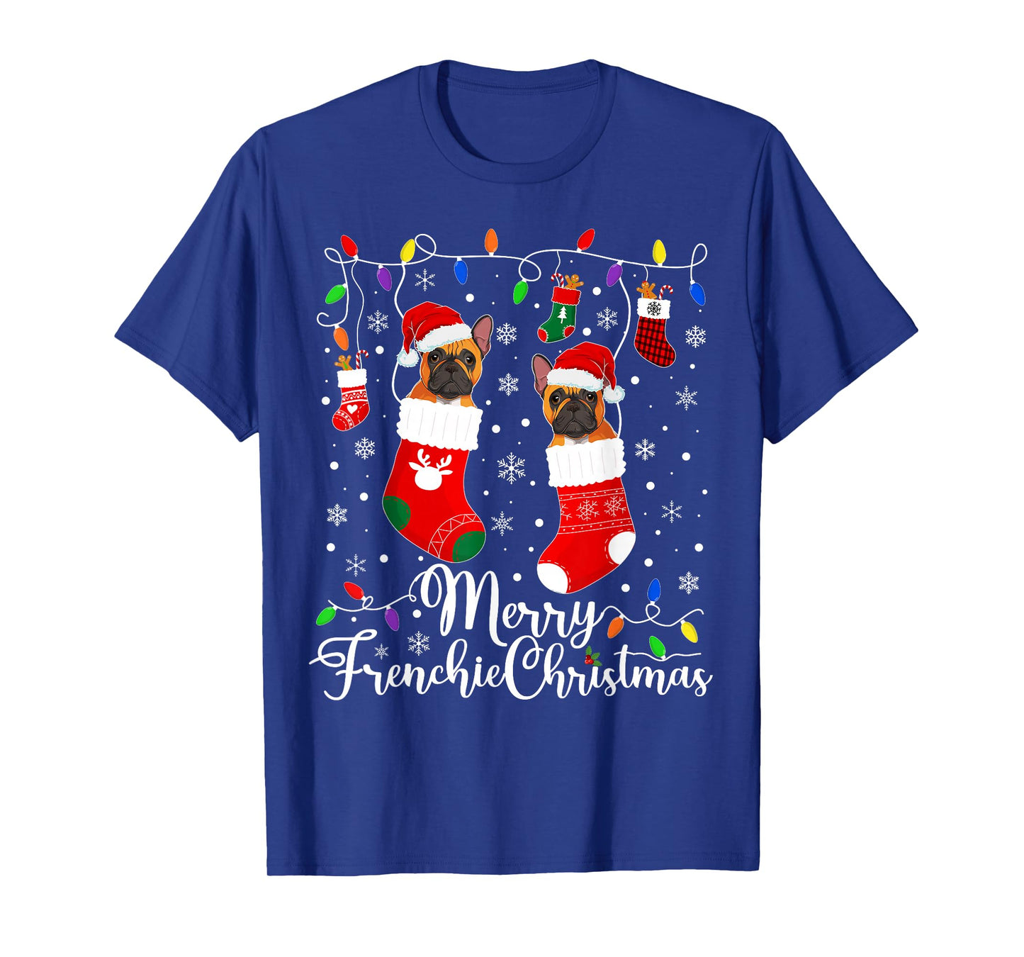 Merry Frenchie Christmas French Bulldog Xmas Party T-Shirt