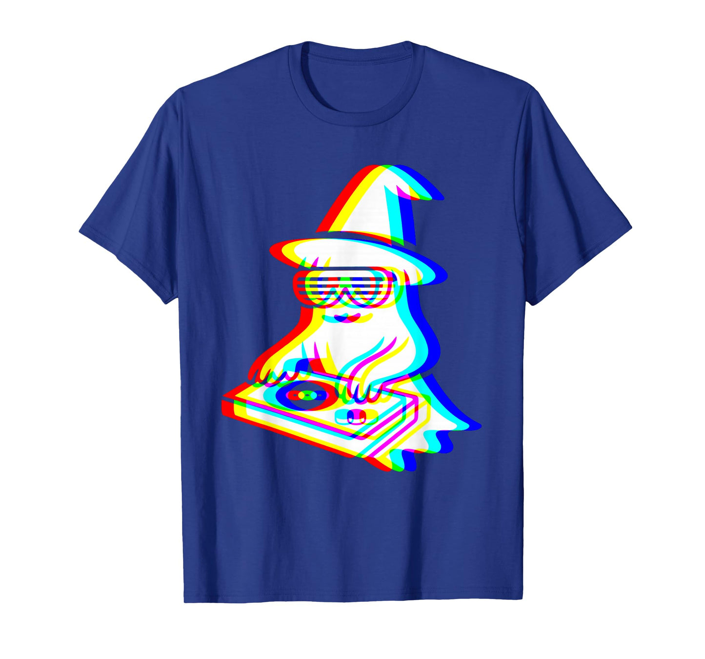 Trippy Vaporwave Halloween ghost dj Techno Rave EDM Music T-Shirt