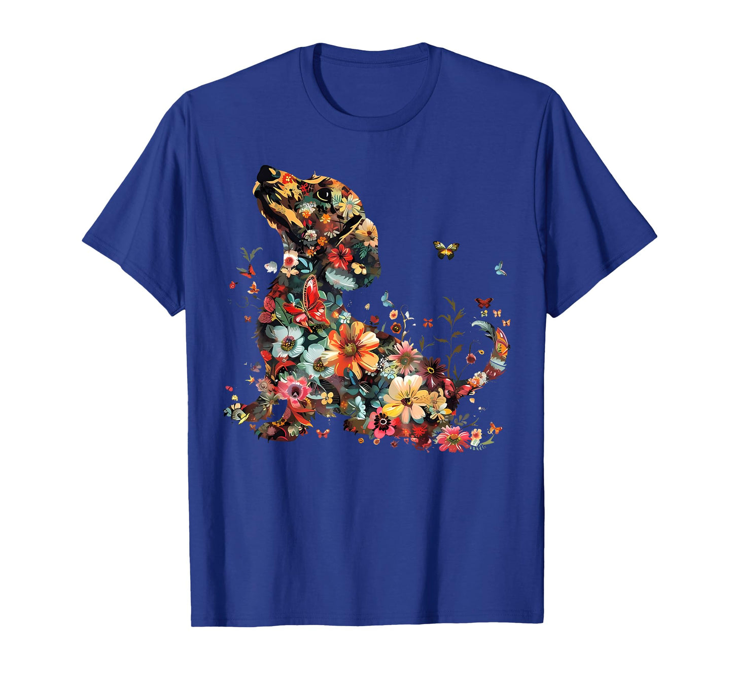 Floral Dachshund Cute Pet Dog Animal Lover Doxie Mama Women T-Shirt