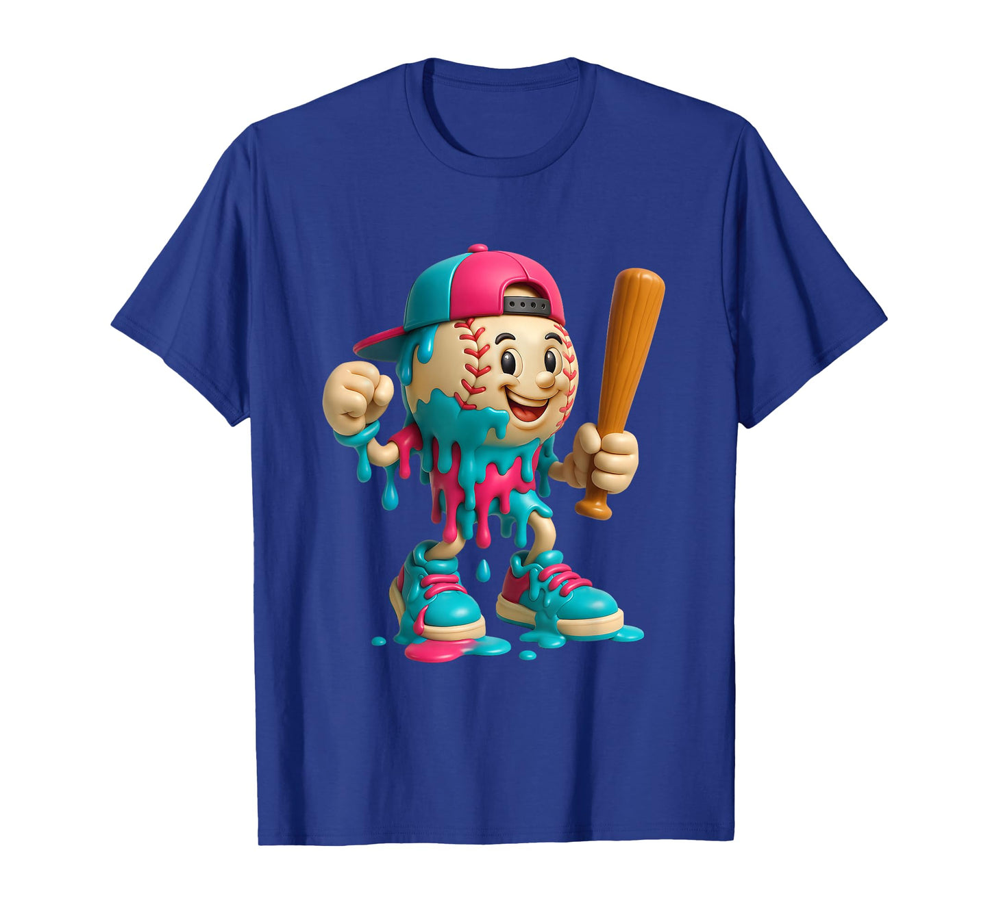 Baseball Drip Ice Cream Style Sport for Boys and Ball Player T-Shirt