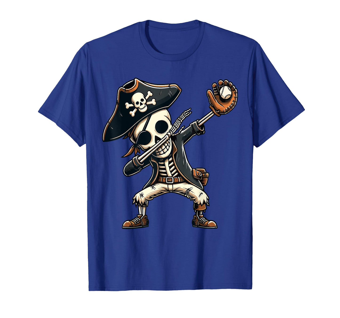 Dabbing Skeleton Pirate Baseball Kids T-Shirt