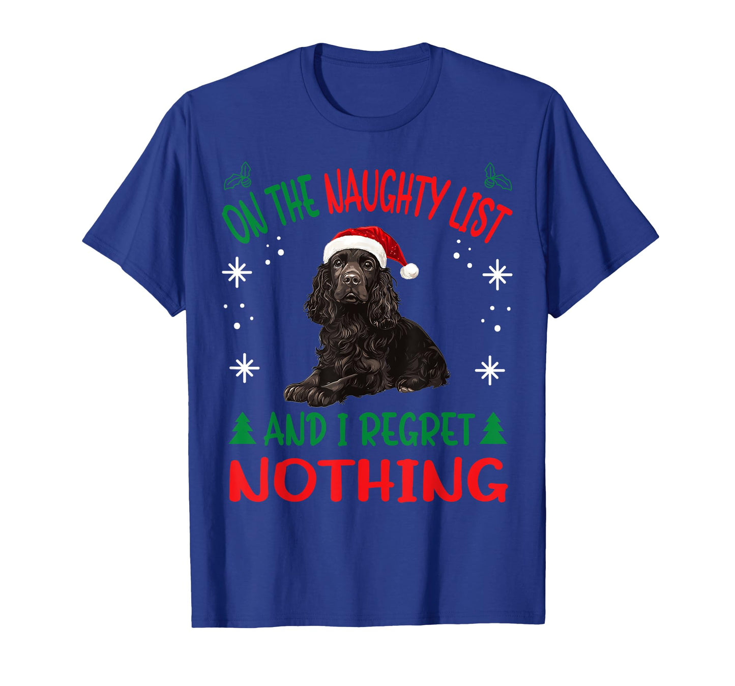 Cute Boykin Spaniel Dog Christmas On The Naughty List and I T-Shirt
