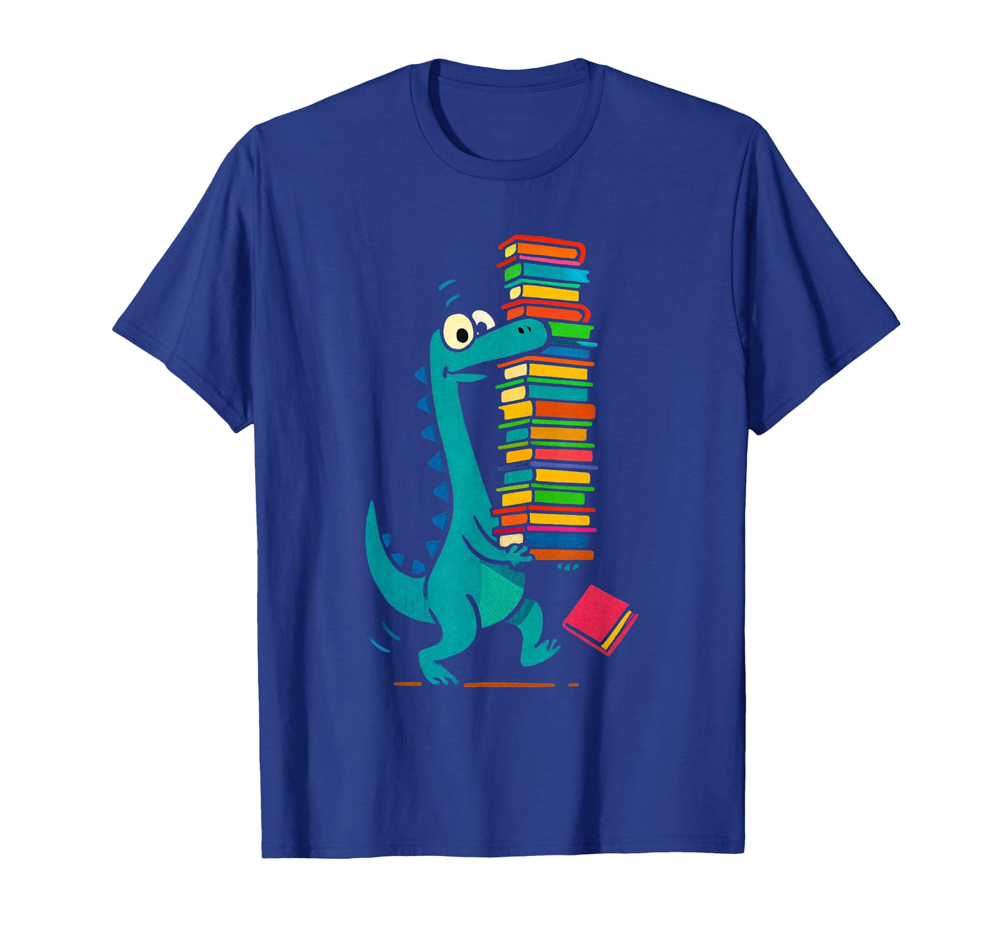 Reading Dinosaur Dino Book Lover Cute Prehistoric Bookworm T-Shirt