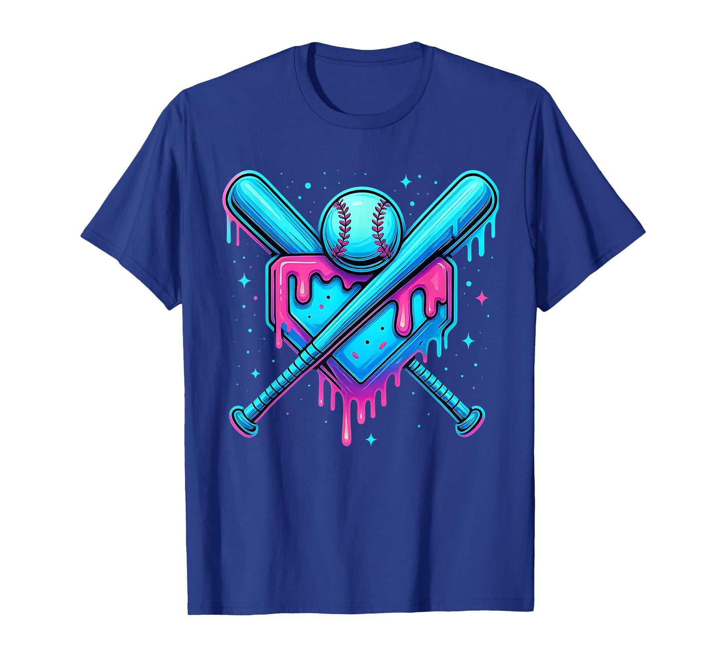 Baseball Home Plate Dripping Ice Cream Drip Youth Boys T-Shirt