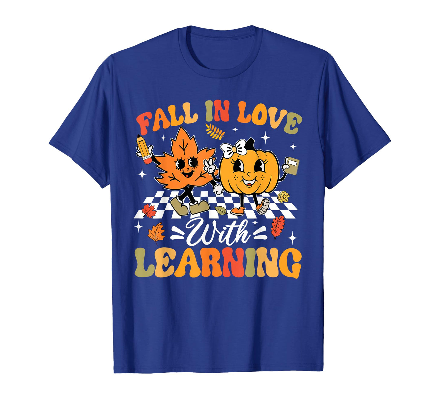 Fall In Love With Learning Fall Teacher Thanksgiving Retro T-Shirt