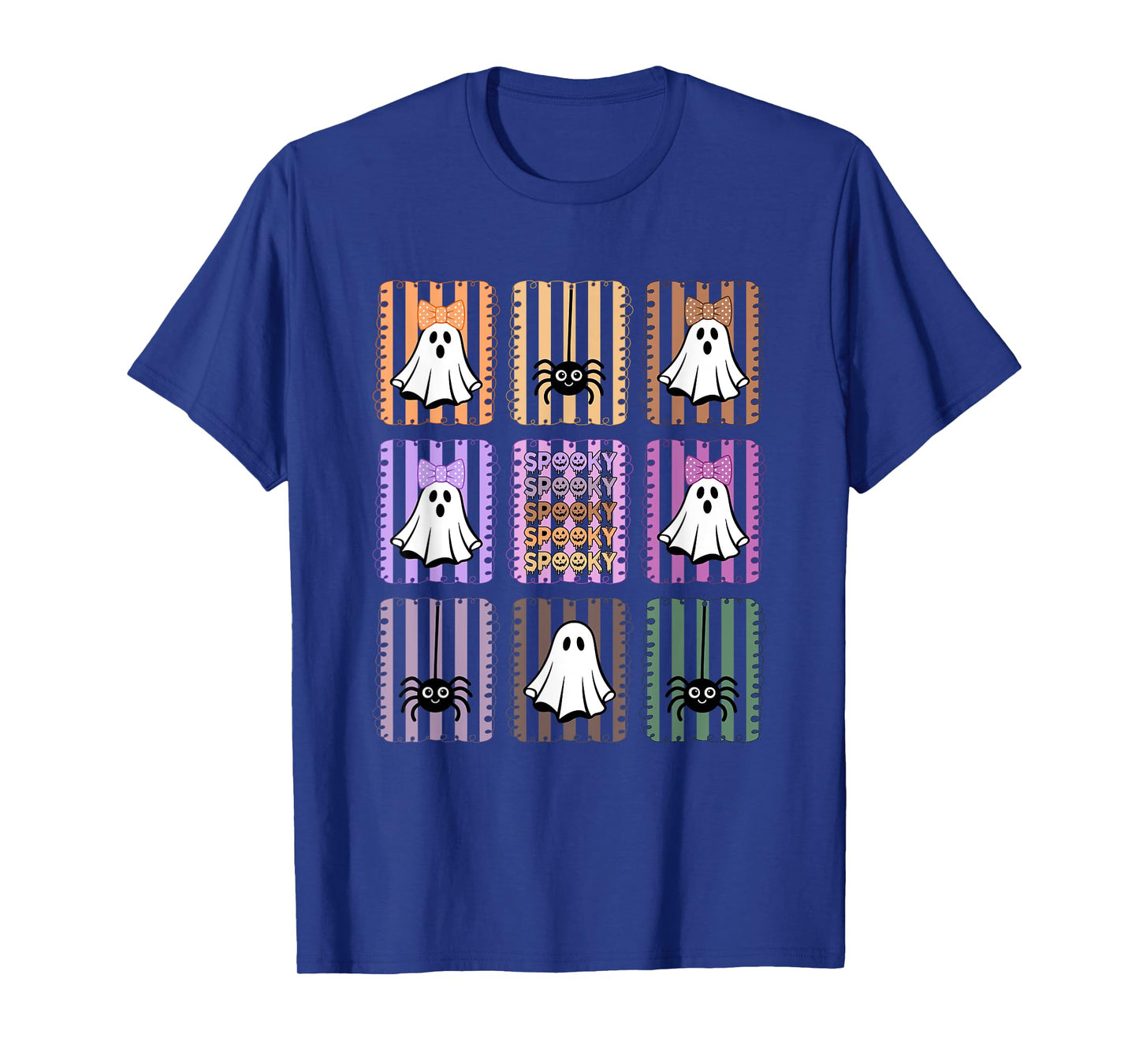 Spooky Ghosts And Cute Spider Design T-Shirt
