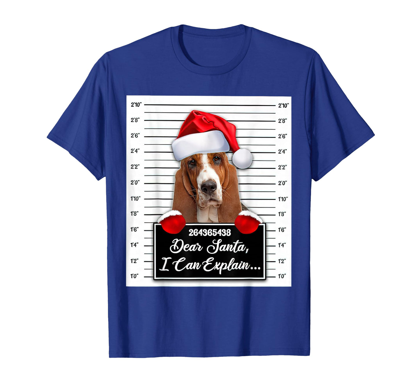 Basset Hound Xmas Dear Santa I Can Explain Funny Christmas T-Shirt