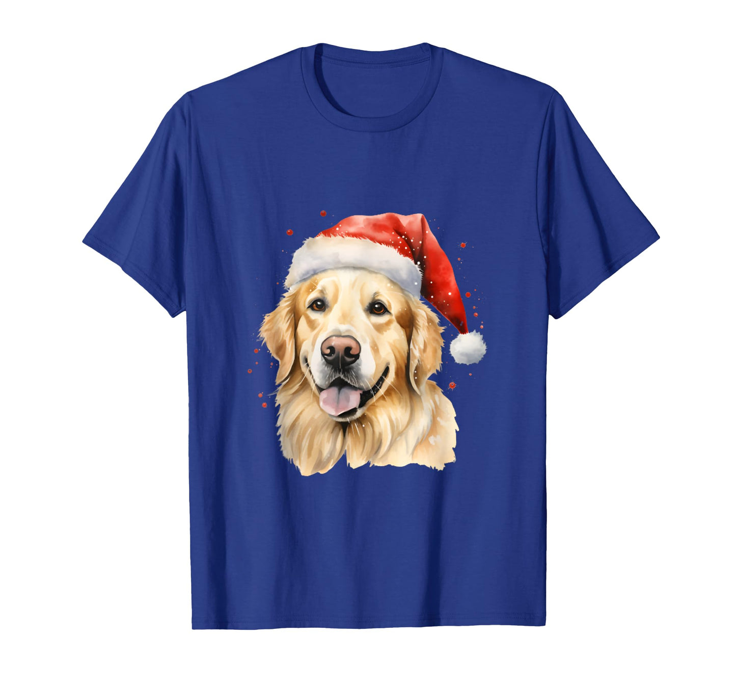 Christmas Golden Retriever Cute Holiday Santa Hat T-Shirt