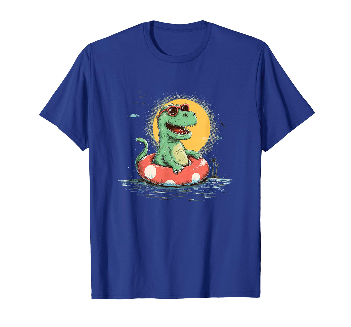 Holiday Dinosaur in Dotted Pool Ring for Boys and Girls T-Shirt