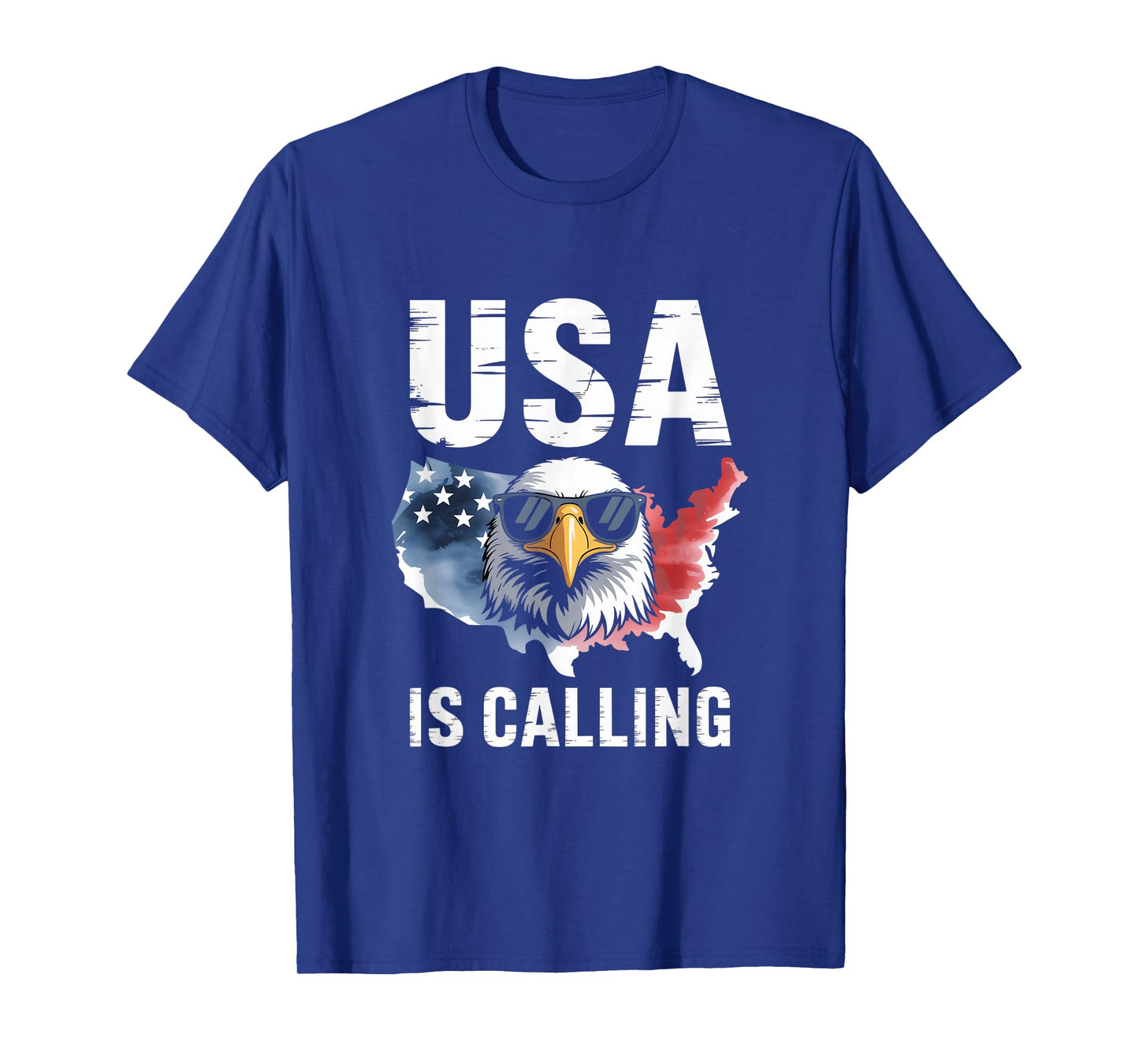 USA is Calling Bald Eagle American Flag Map Pride T-Shirt