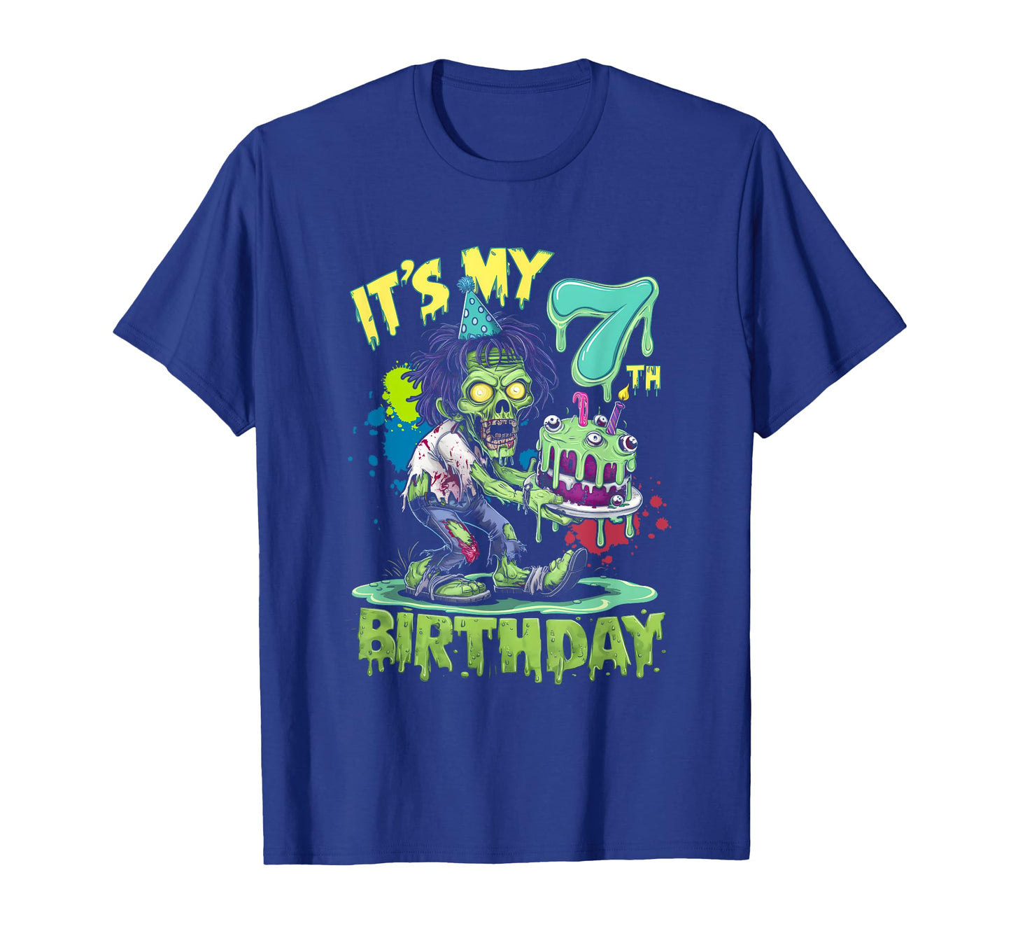 Its My 7th Birthday Horror Zombie Lover 7 Year Old T-Shirt