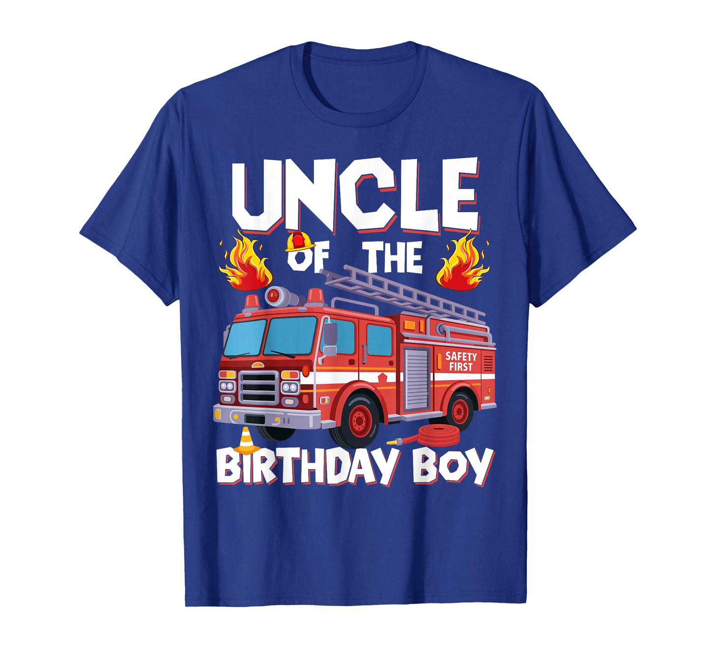 Uncle of The Birthday Boy Fire Truck Firefighter Uncle Bday T-Shirt