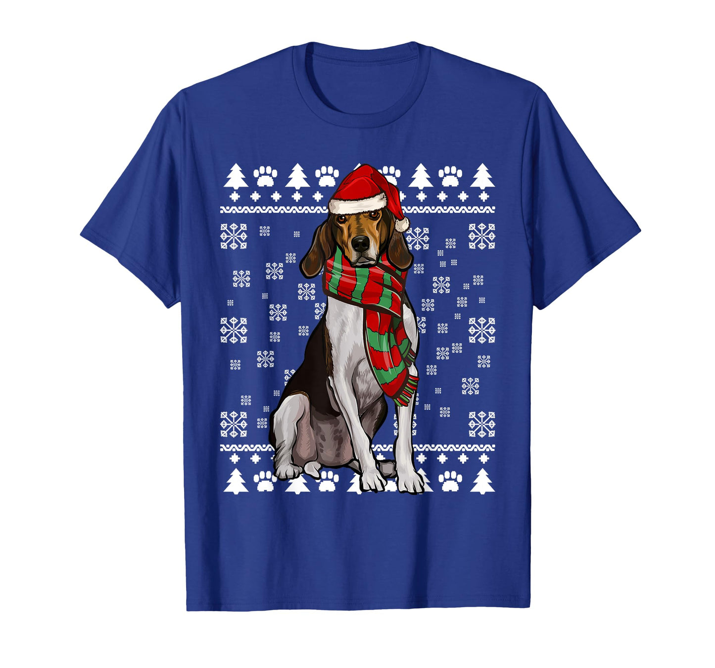 Treeing Walker Coonhound Dog Santa Hat Xmas Ugly Christmas T-Shirt