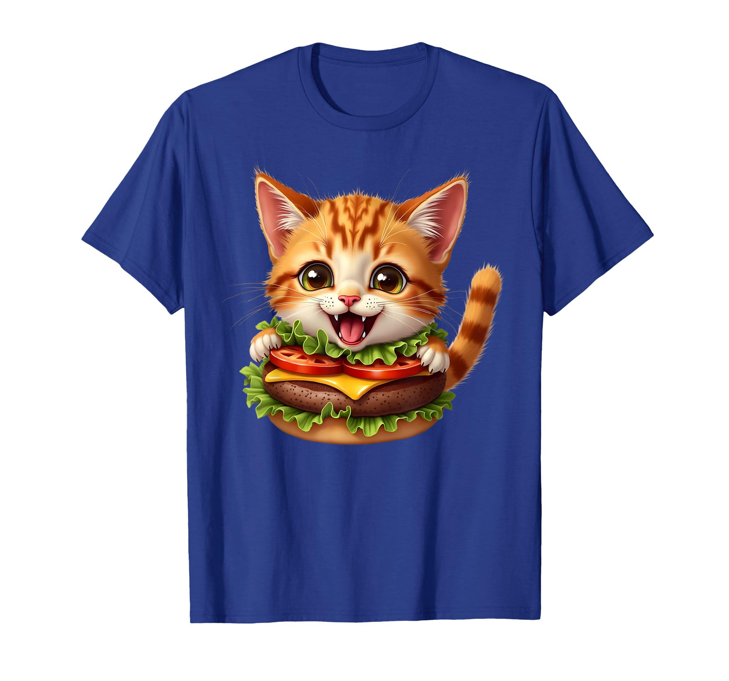 Funny Fast Food Cat Burger Lover Cute Cats Cheeseburger Men Women Kids T-Shirt