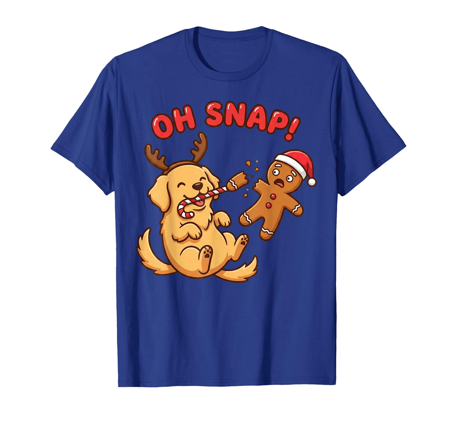 Oh Snap Gingerbread Man Broken Leg Funny Dog Christmas T-Shirt