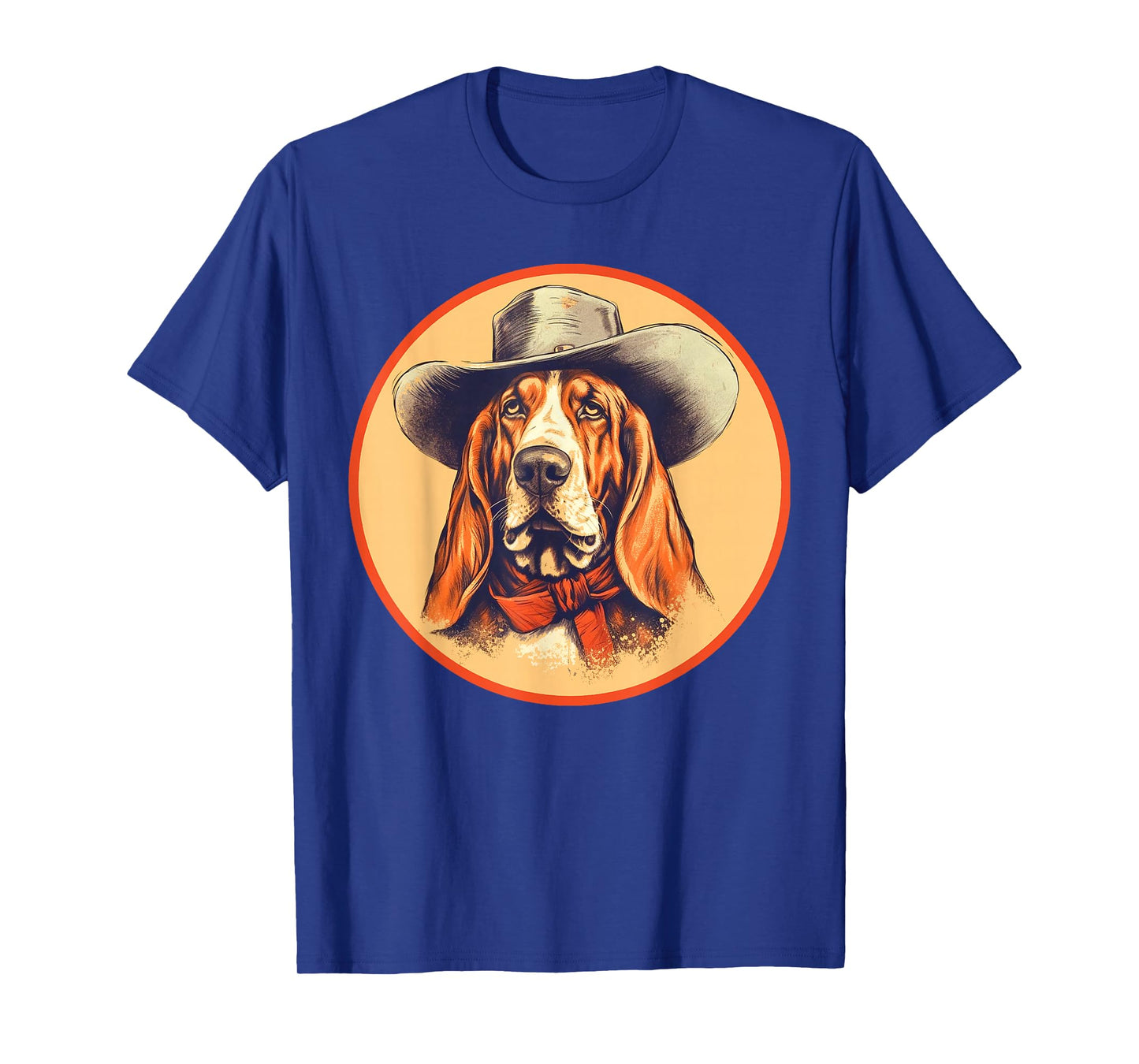 Vintage Basset Hound Cowboy Cute Western Country Music T-Shirt