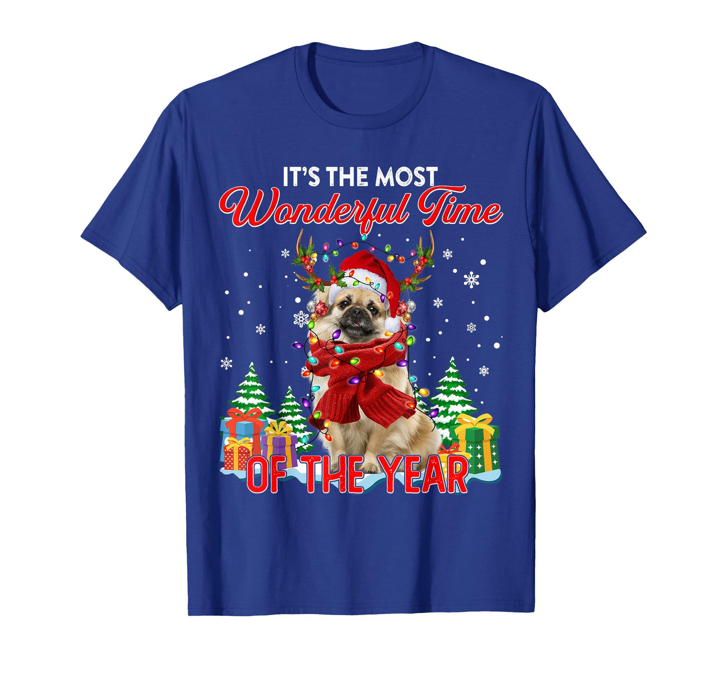 Tibetan Spaniel Christmas Lights Its The Most Wonderful Time T-Shirt