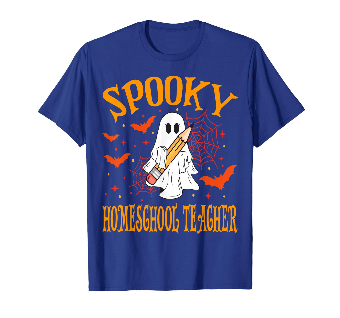 Spooky Homeschool Teacher Ghost Funny Halloween School T-Shirt