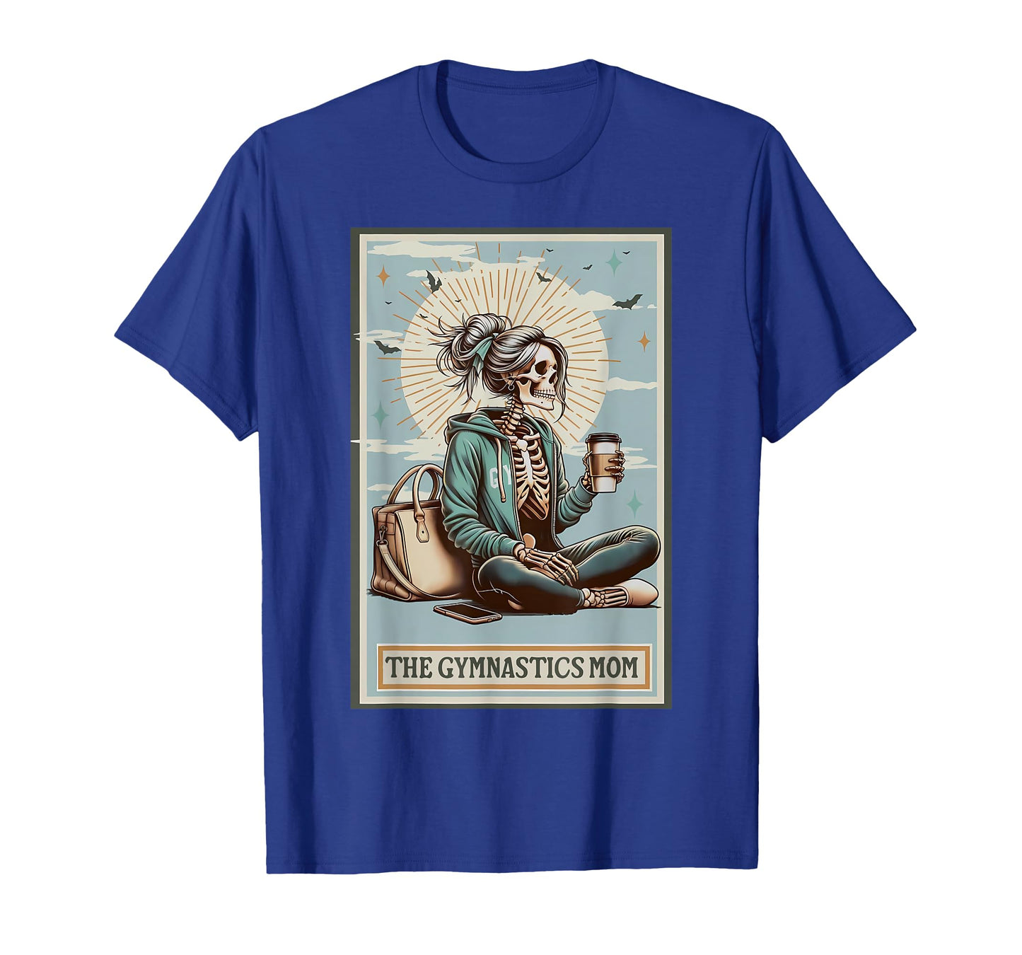 Skeleton Gymnastics Mom Tarot Card Sports Gymnast Women T-Shirt