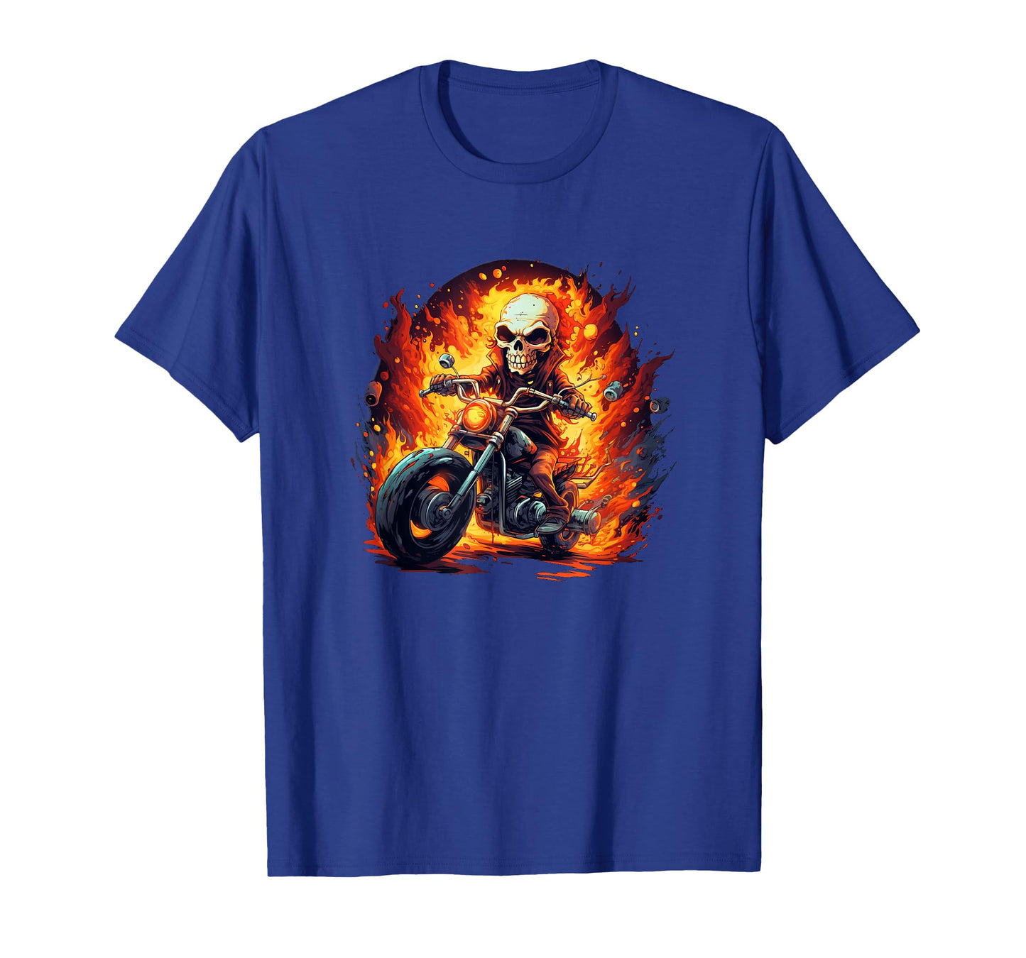 Nice Motorcycle Flames for Skull and Skeleton Lovers T-Shirt