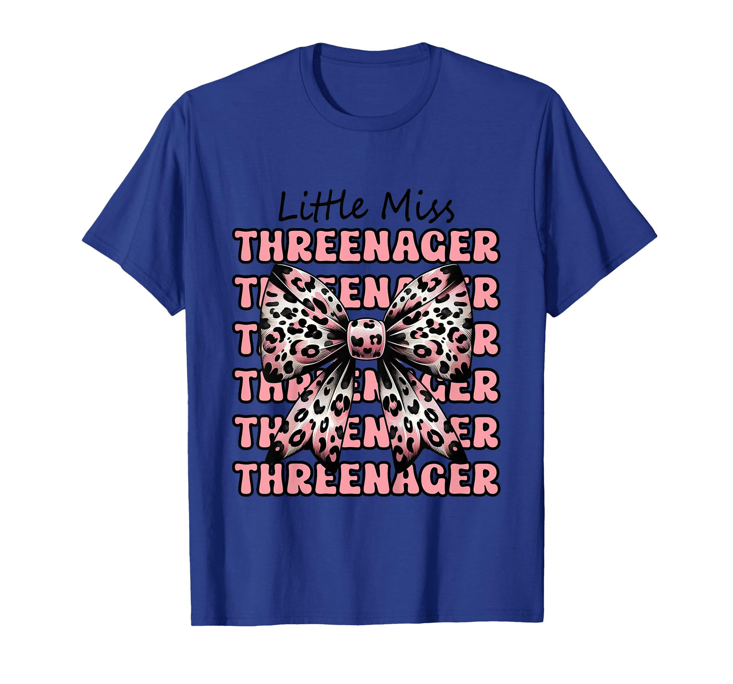 Kids Little Miss Threenager Coquette Bow Birthday 3 Years T-Shirt