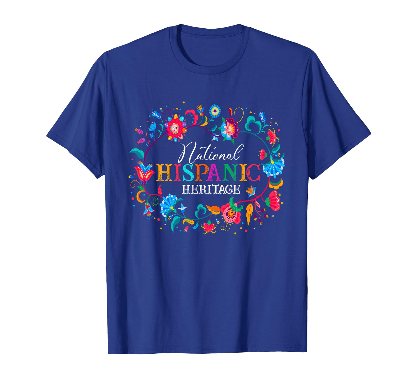 Womens Hispanic Heritage Month Flower Latino Countries Flags T-Shirt