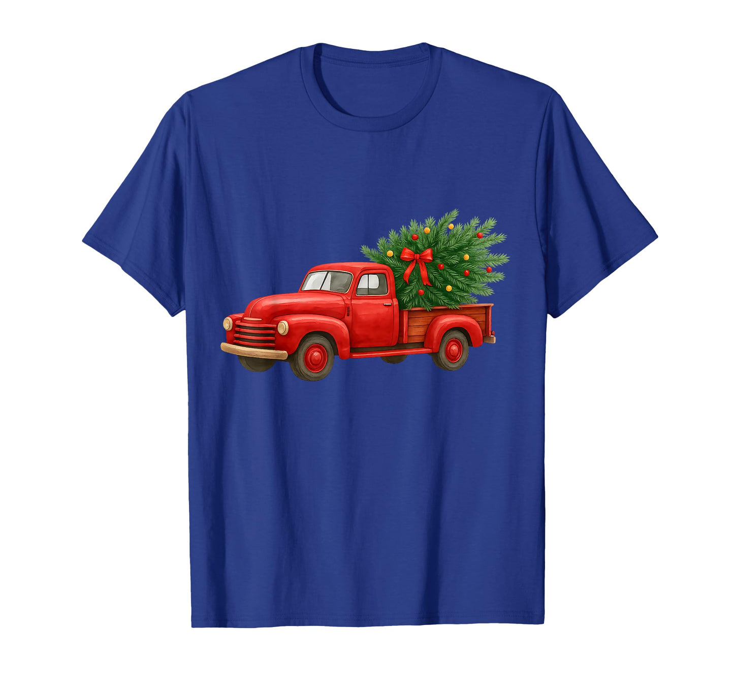 Vintage Red Truck Christmas Tree Winter Season T-Shirt