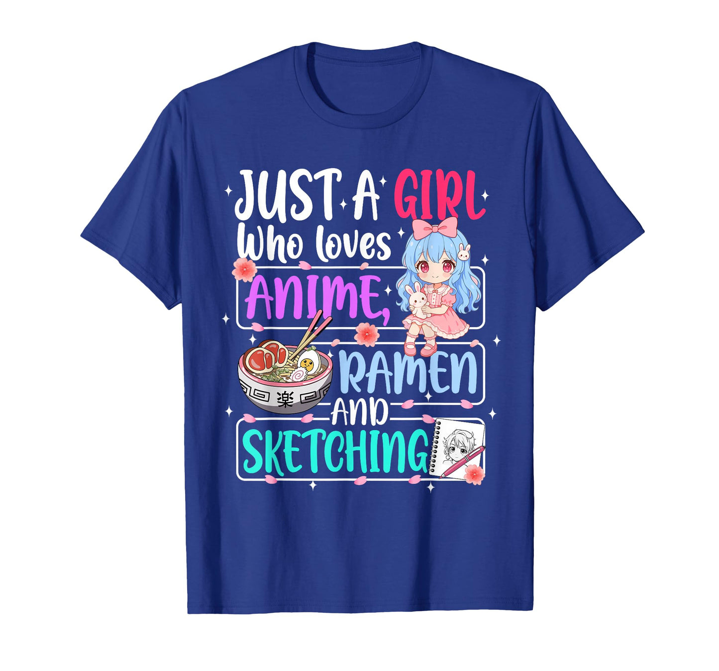 Just A Girl Who Loves Anime Ramen Sketching Japan Anime T-Shirt