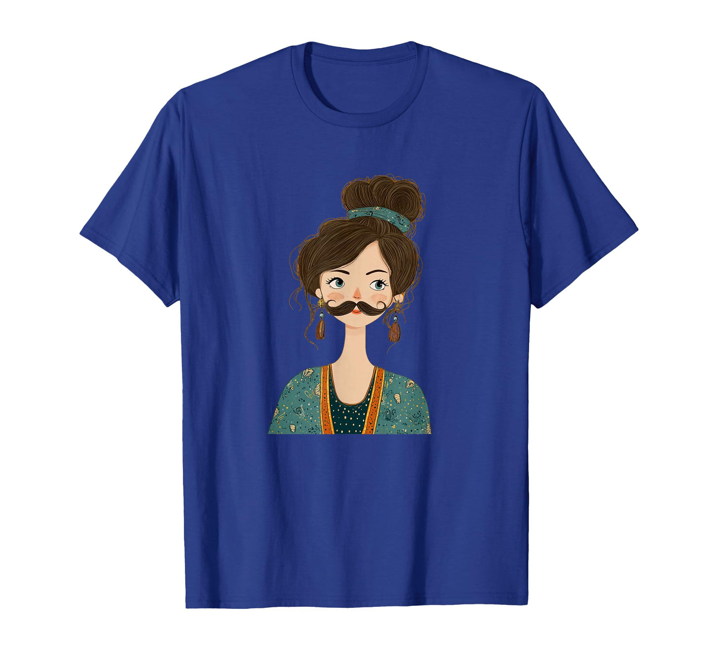 Beautiful Funny Mustache Girl for Beard Lovers T-Shirt