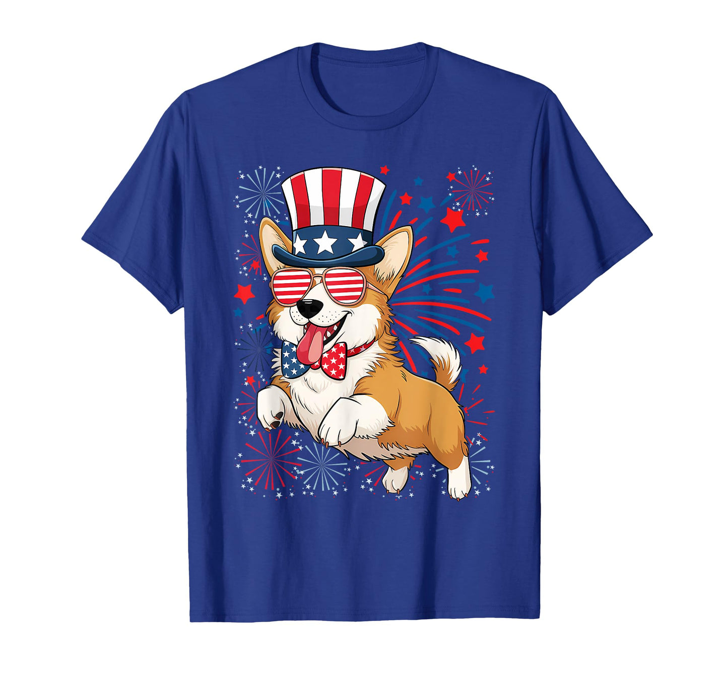 Corgi Dog 4th of July American USA Flag Patriotic Funny T-Shirt