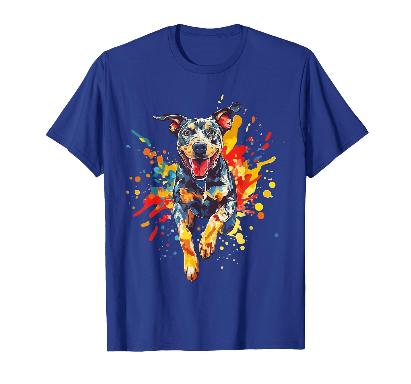 Catahoula Lover Colorful Splash Art Catahoula Leopard Dog T-Shirt