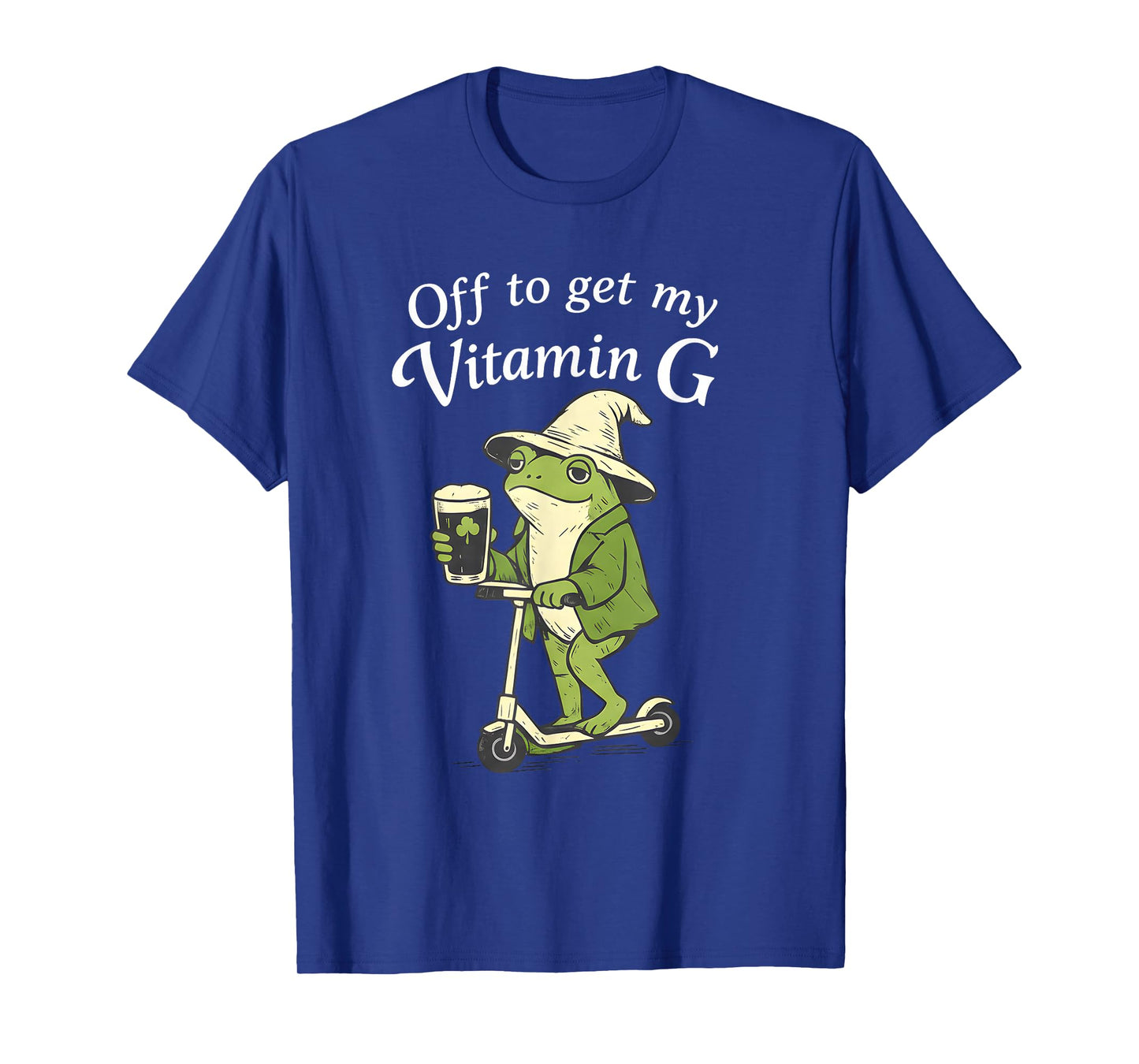 Off to Get My Vitamin G Funny St Patricks Day Frog Irish T-Shirt - T-Shirt | Royal