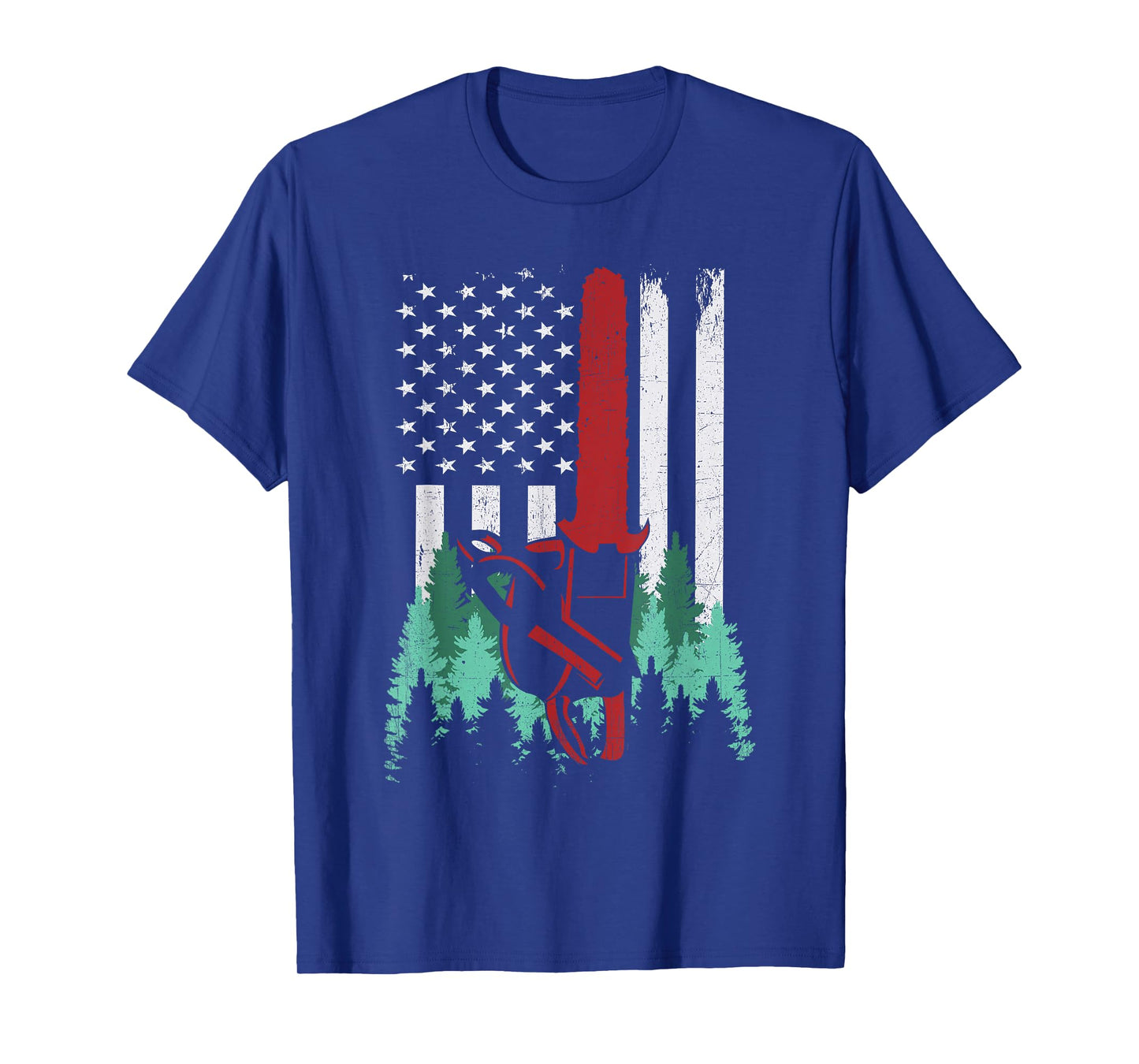 Funny Thin Red Line Logger Arborist Lumberjack American Flag Women Men T-Shirt