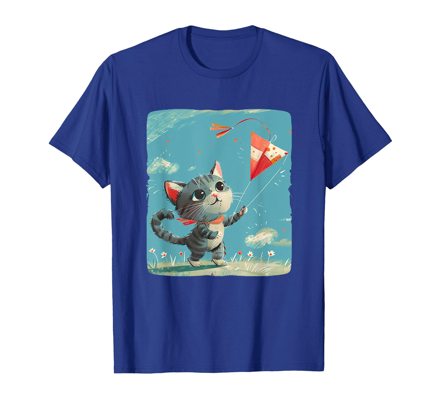 Cat Flies Kites Statement for a Light and Airy Vibe T-Shirt
